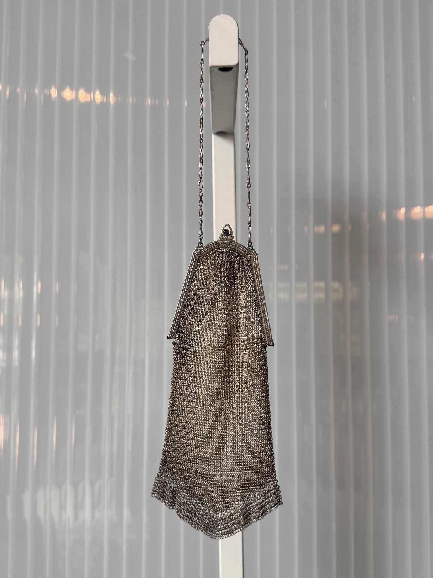 1920s Silver Chainmail Metal Evening Bag