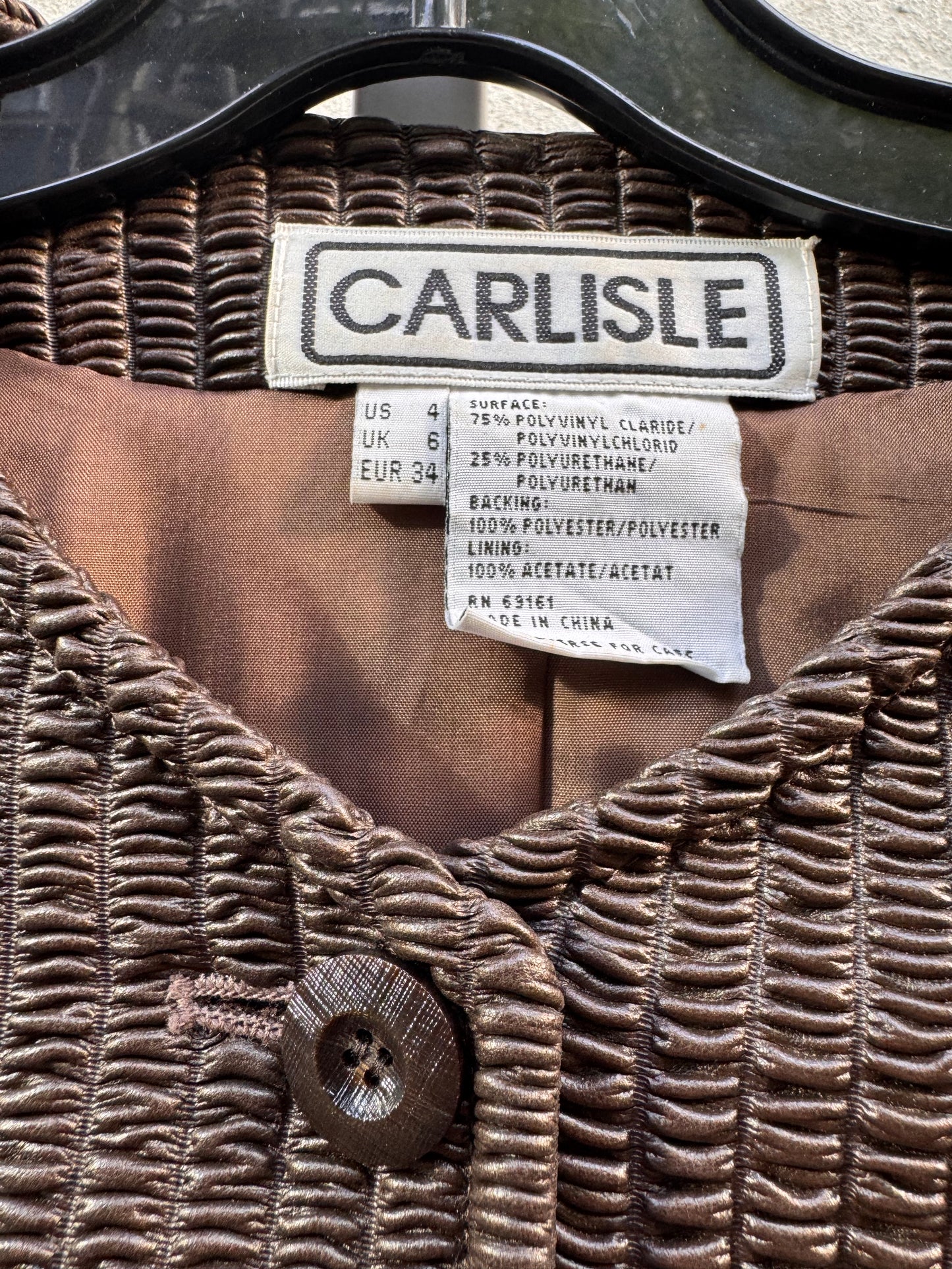 1980s French Gray Ribbed Vinyl Jacket