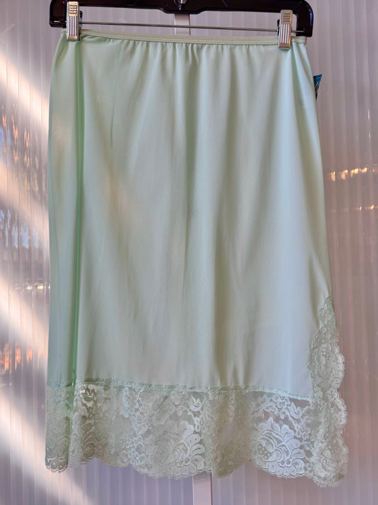 Mint Green Skirt Slip w/ Lace Hem