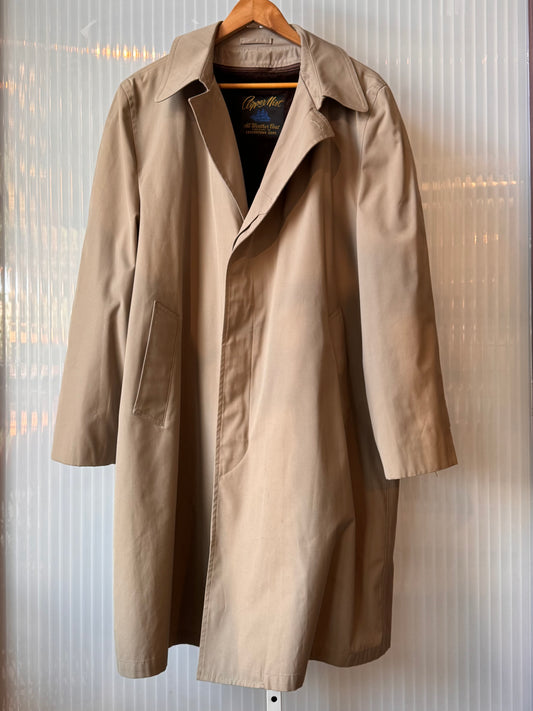 1970s Tan Trenchcoat with Faux-fur Lining