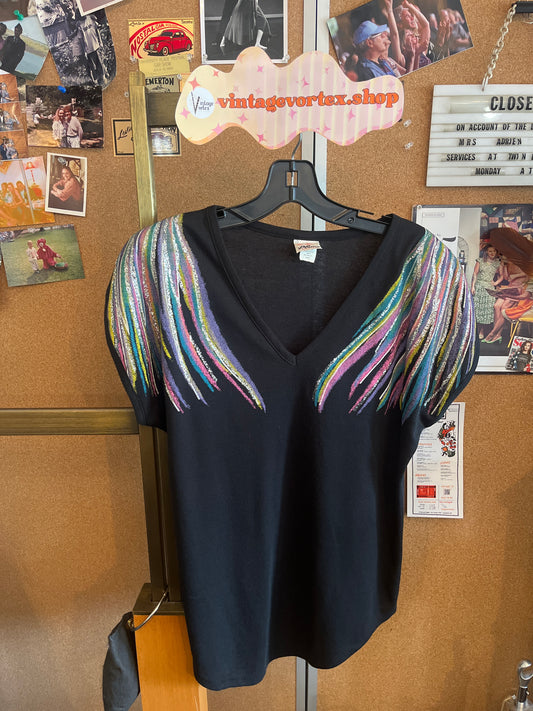1980s Plumo V-Neck Top