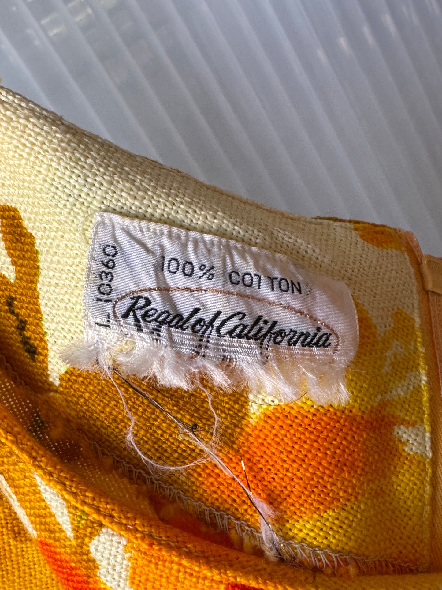 1960s Orange Watercolor Floral Canvas Shift Dress