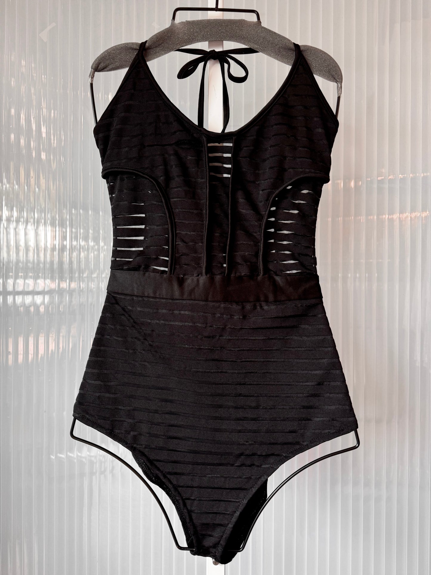 2010s Black Mesh One piece Swimsuit