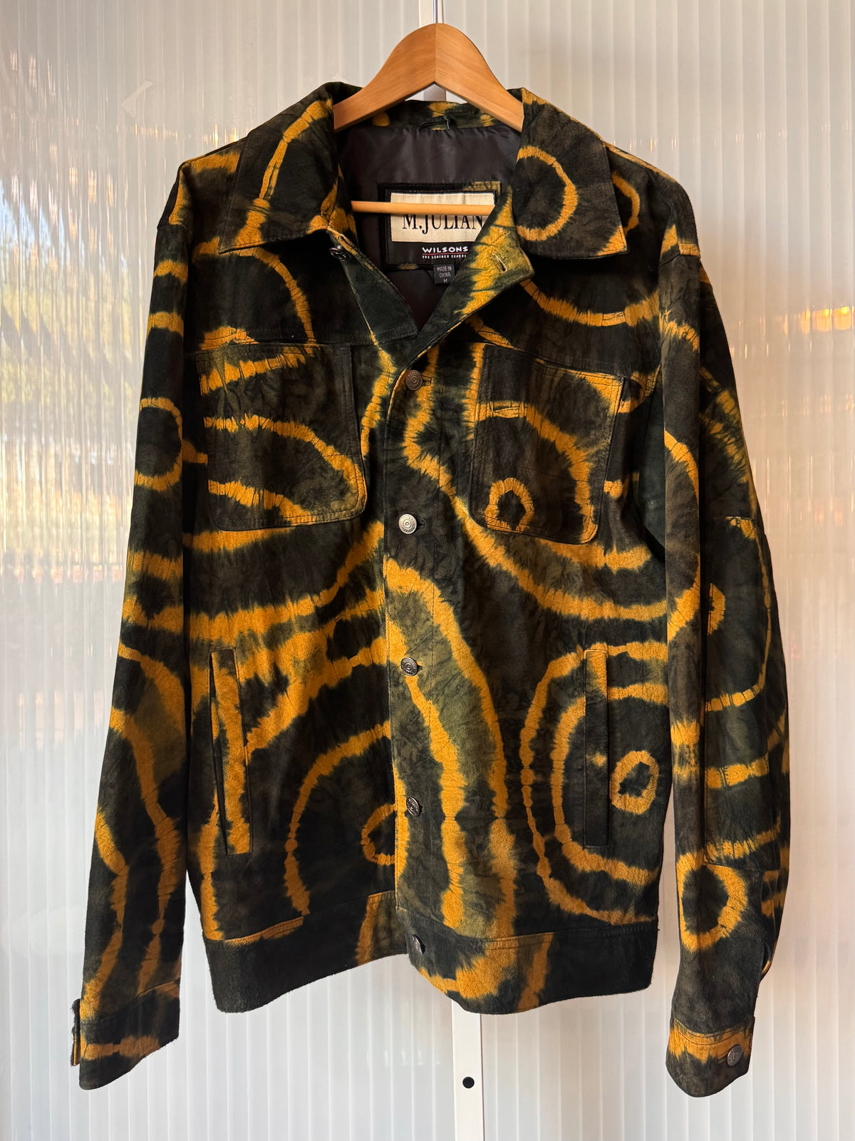 1990s Black & Yellow Leather Shacket