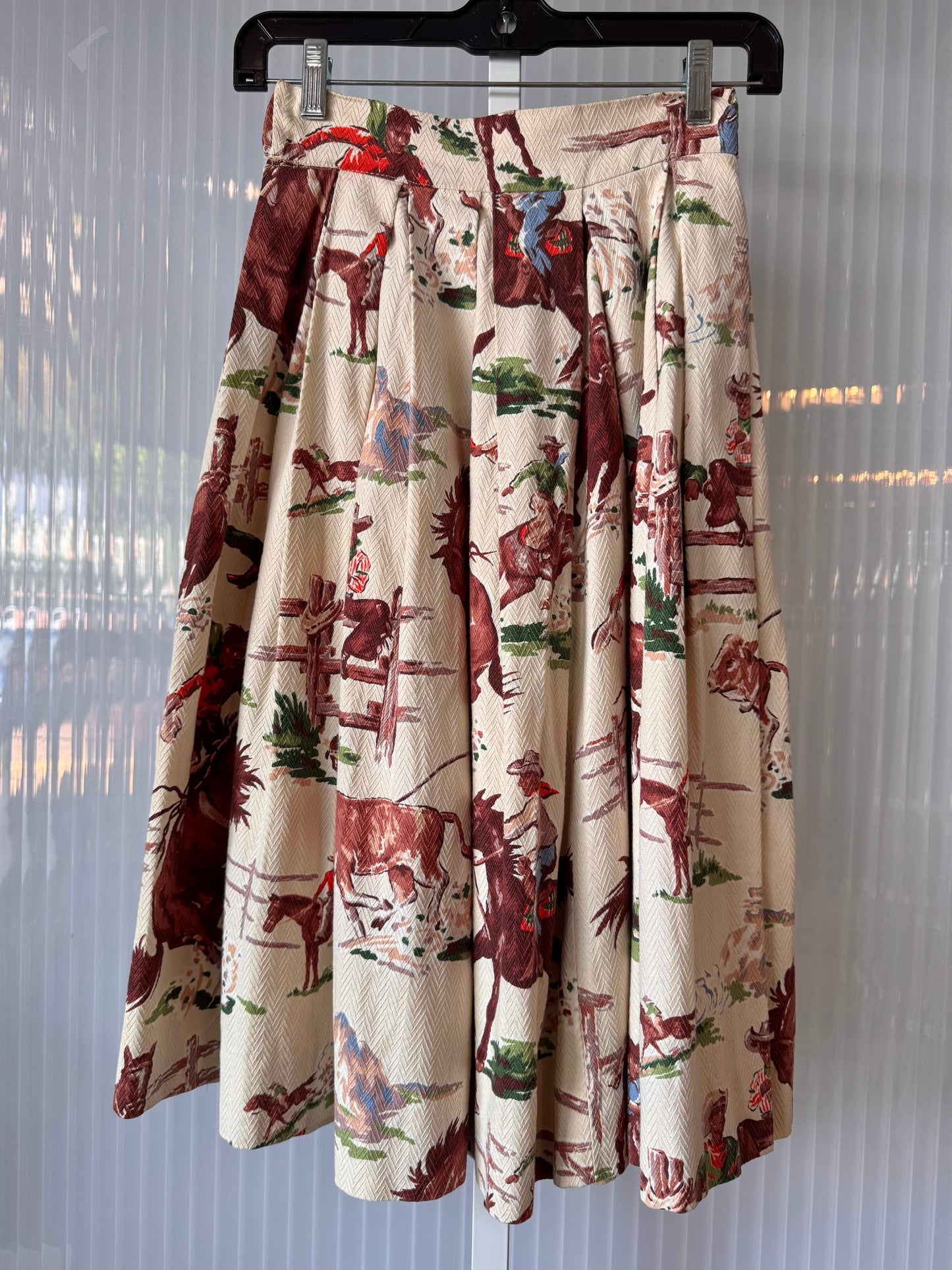 Cream Cowboy Swing Skirt