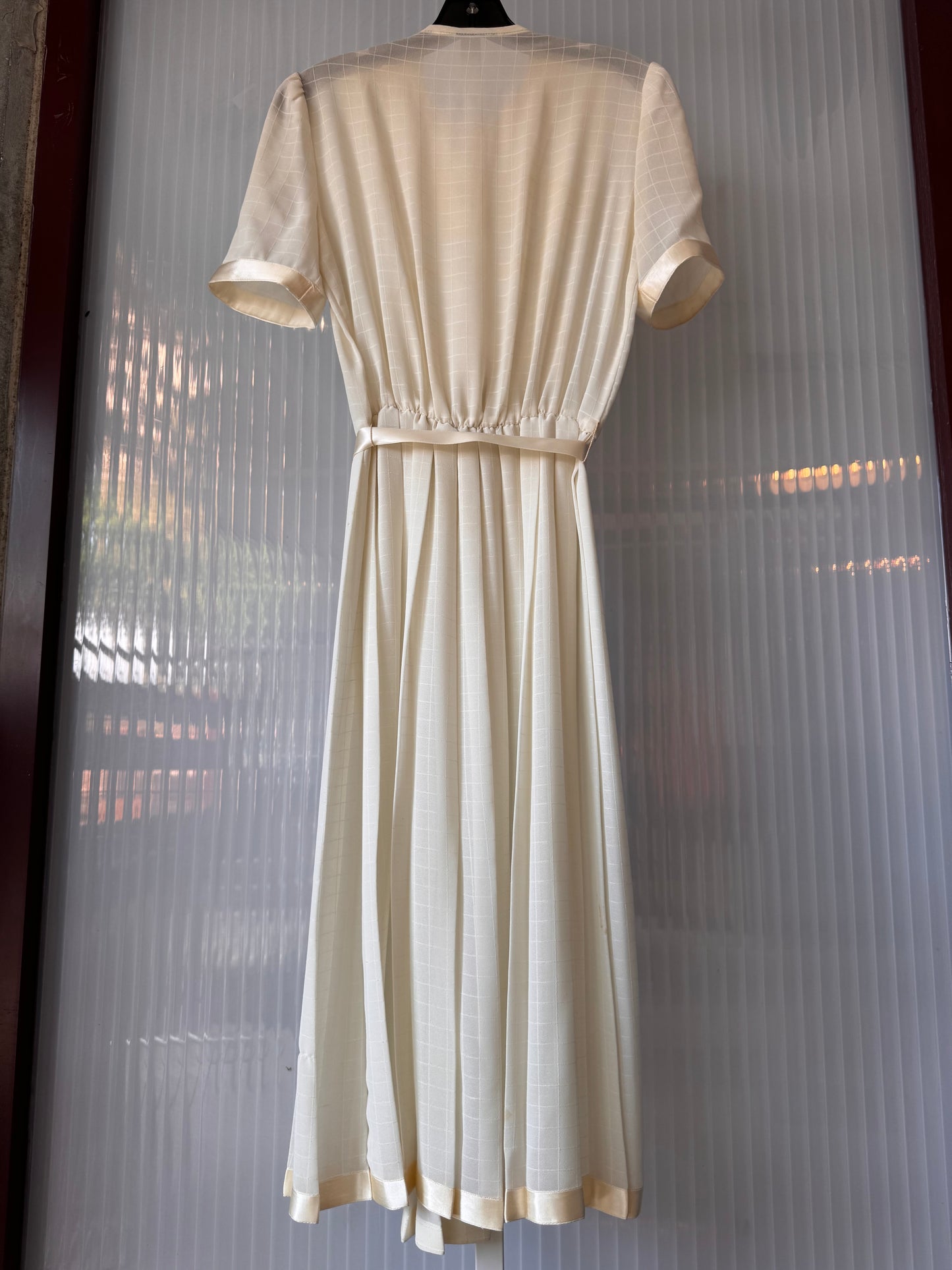 1960s Sheer Ivory Shirtwaist Dress