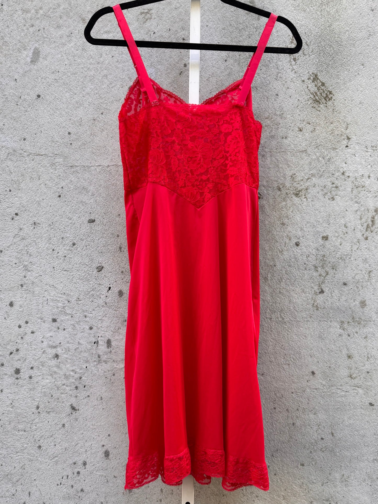 1960s Heiress Red Lace Slip