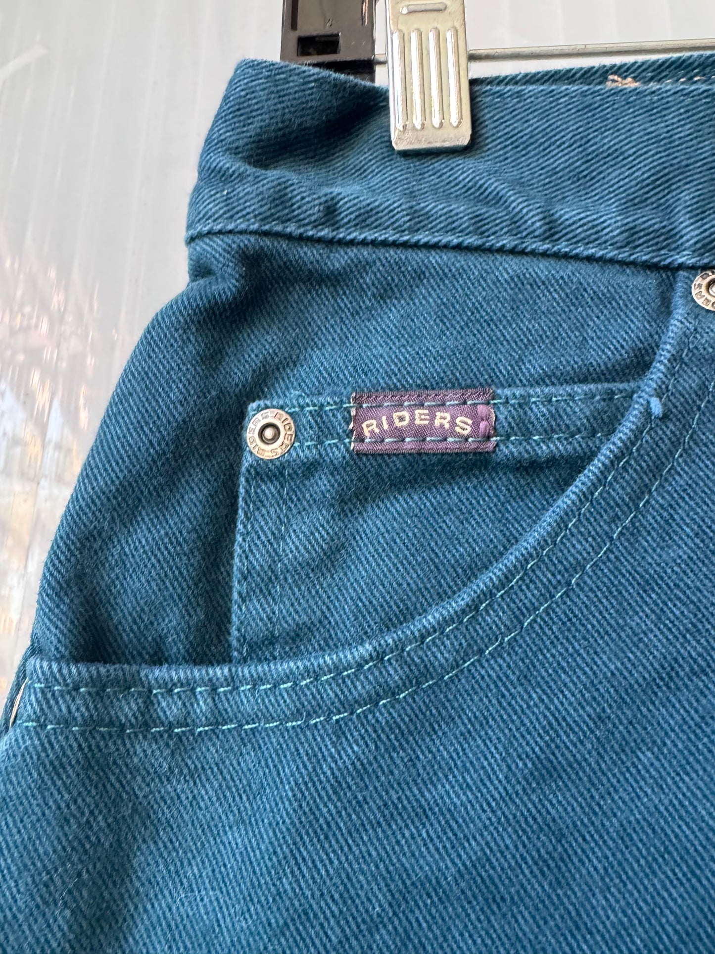 1990s Teal Riders Denim Mom Jeans
