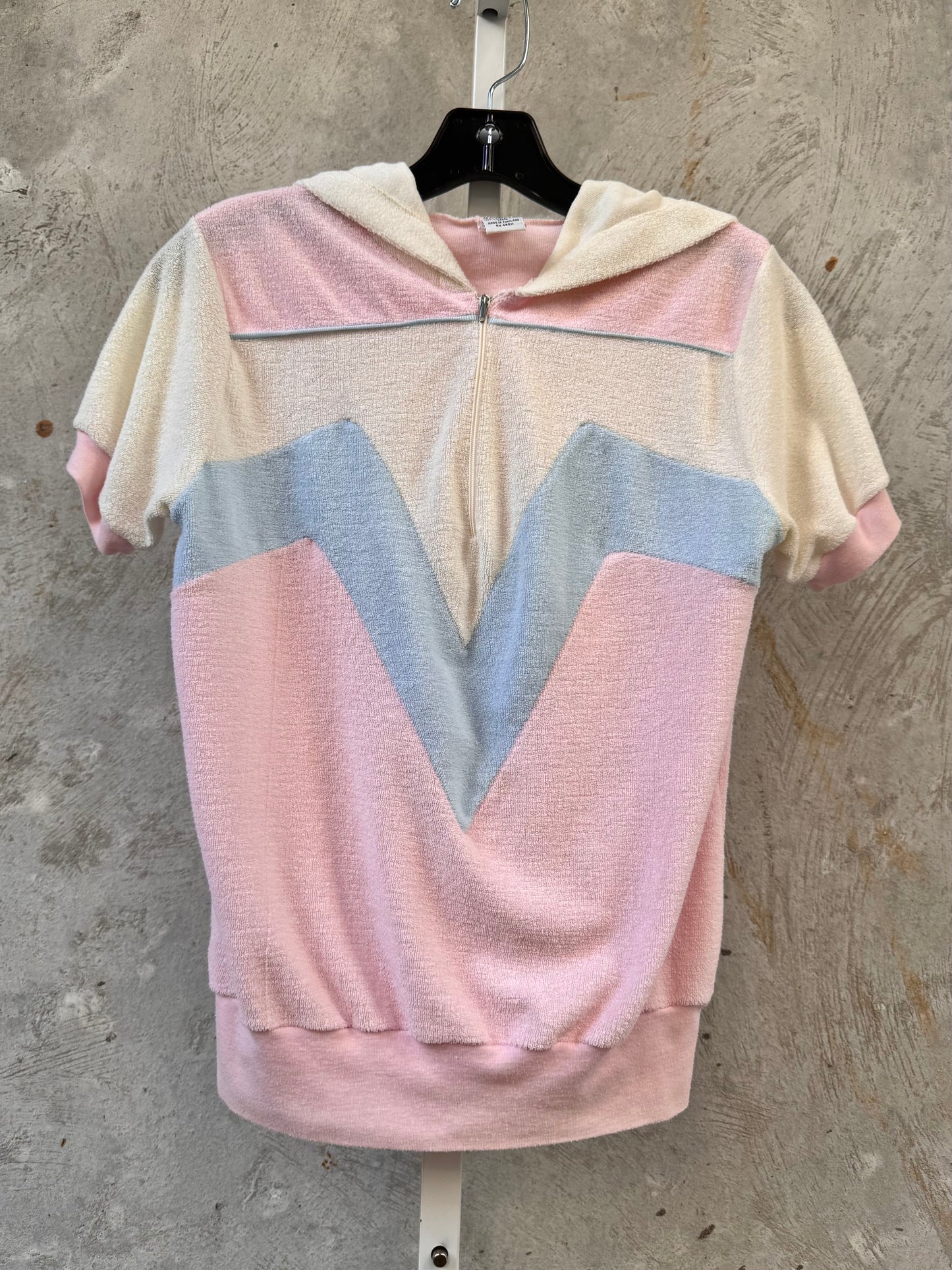 1980s Terry Cloth Quarter Zip Top