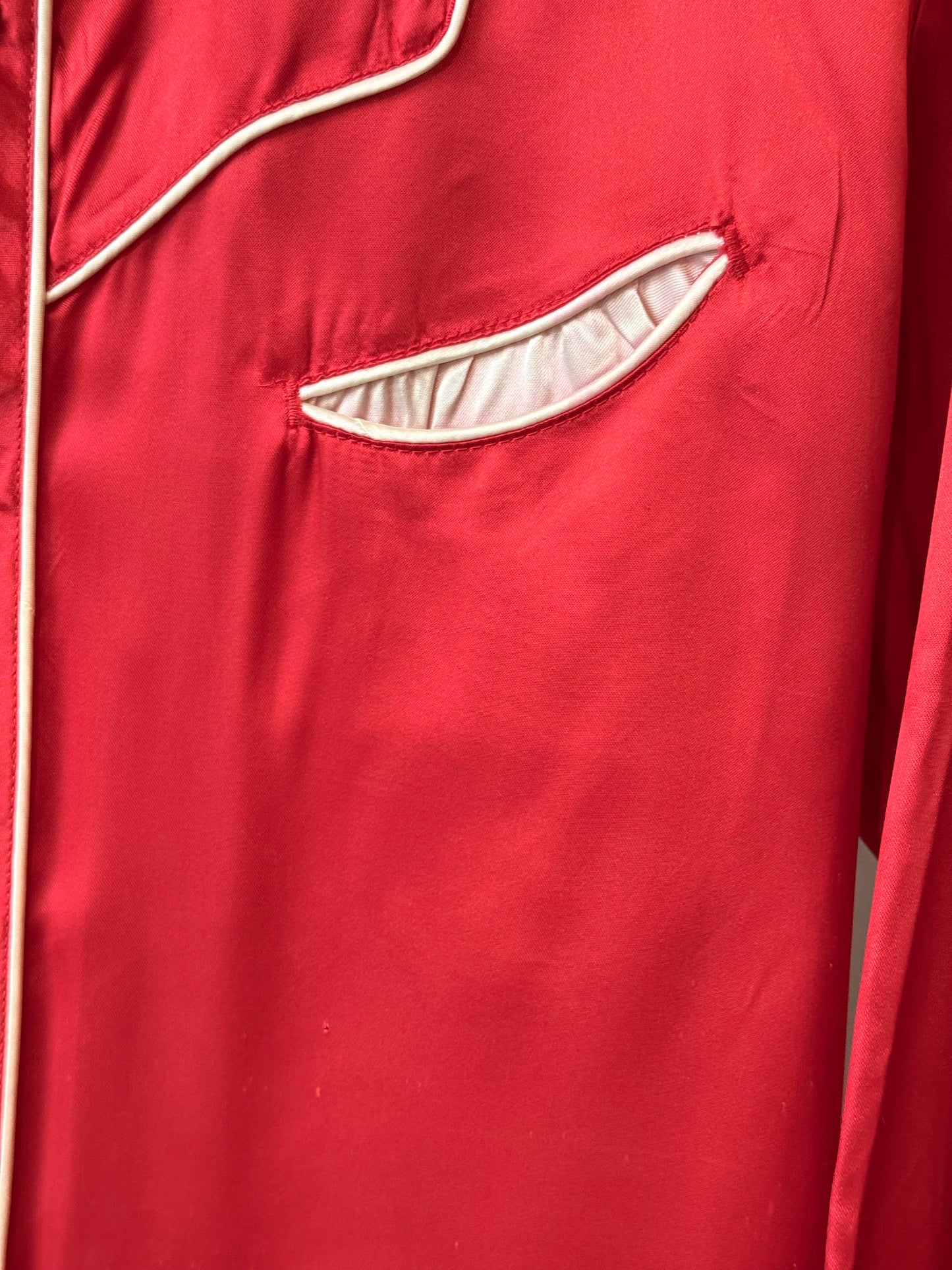 1970s Red & White Western Tem Tex Shirt