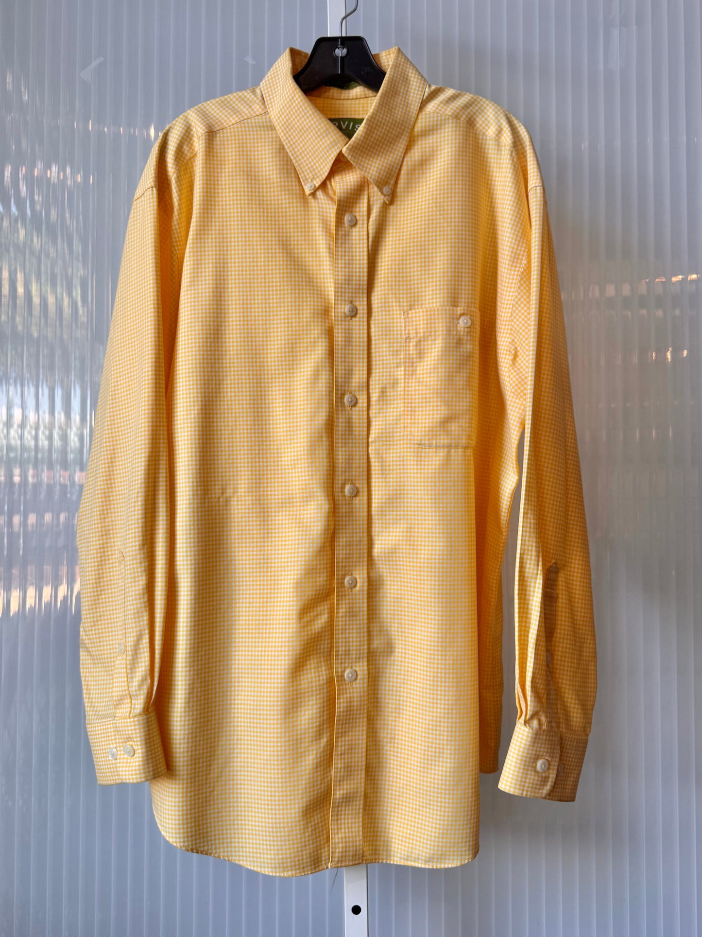 2000s Yellow & White Gingham Button-down Shirt