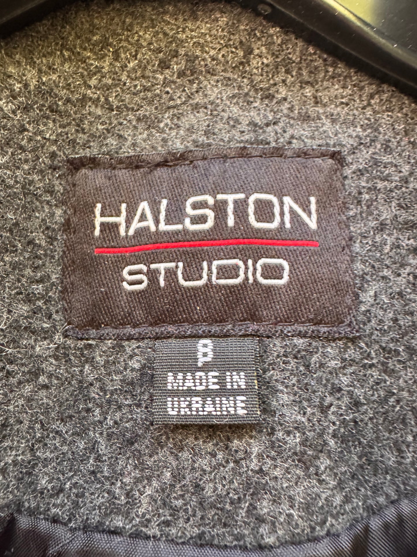 2000s Halston Gray Cashmere Wool Blend Peacoat