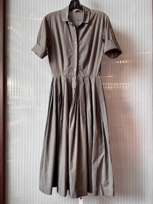 1960s Gray Shirtwaist Dress