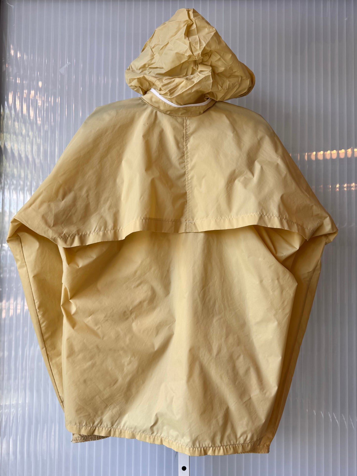 1970s Muted Yellow Hooded Rain Jacket