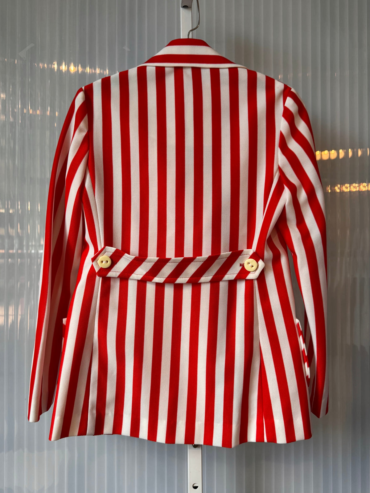 1970s Red & White Striped Double-Breasted Blazer