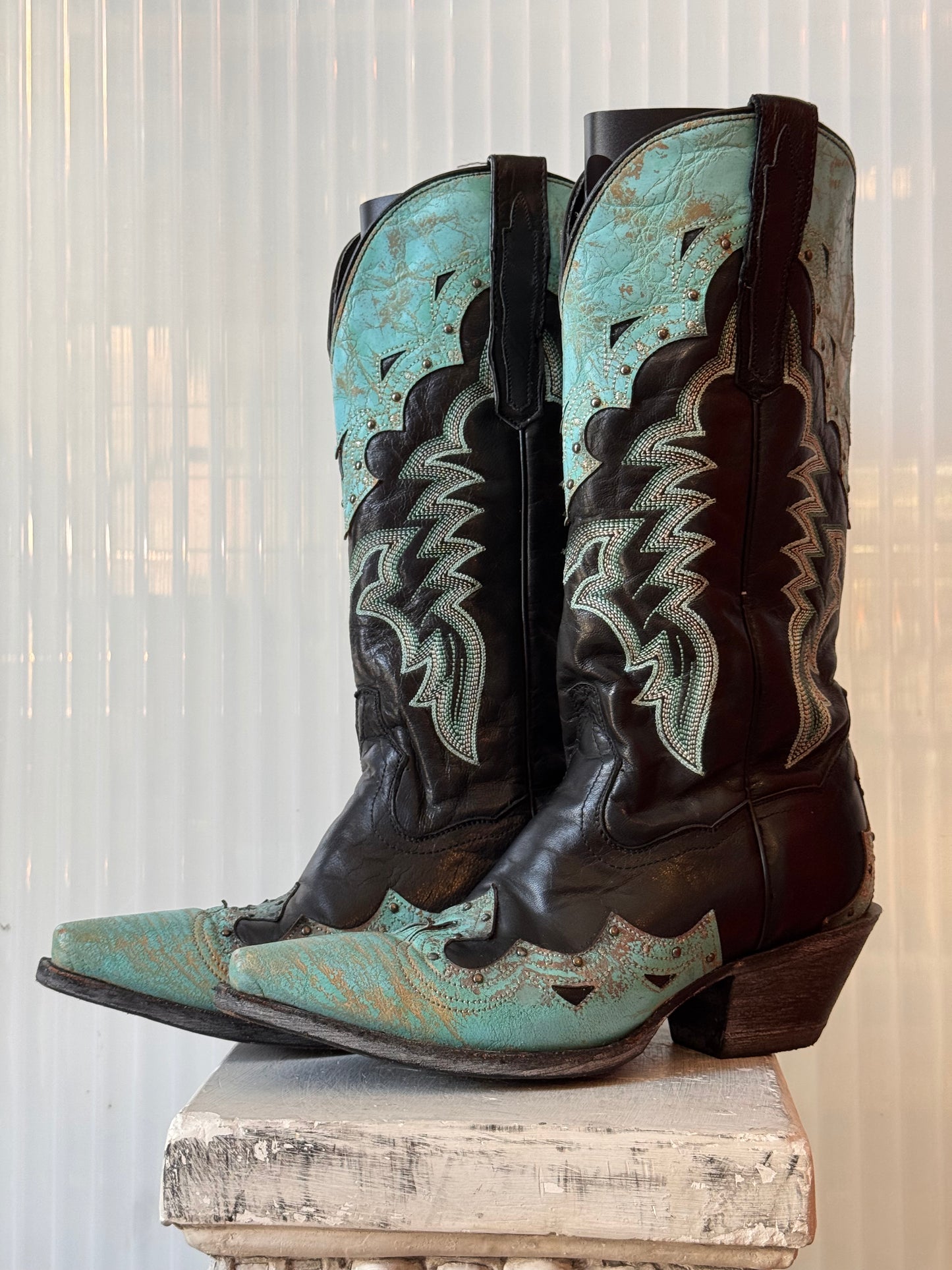Dan Post Black & Teal Western Boots