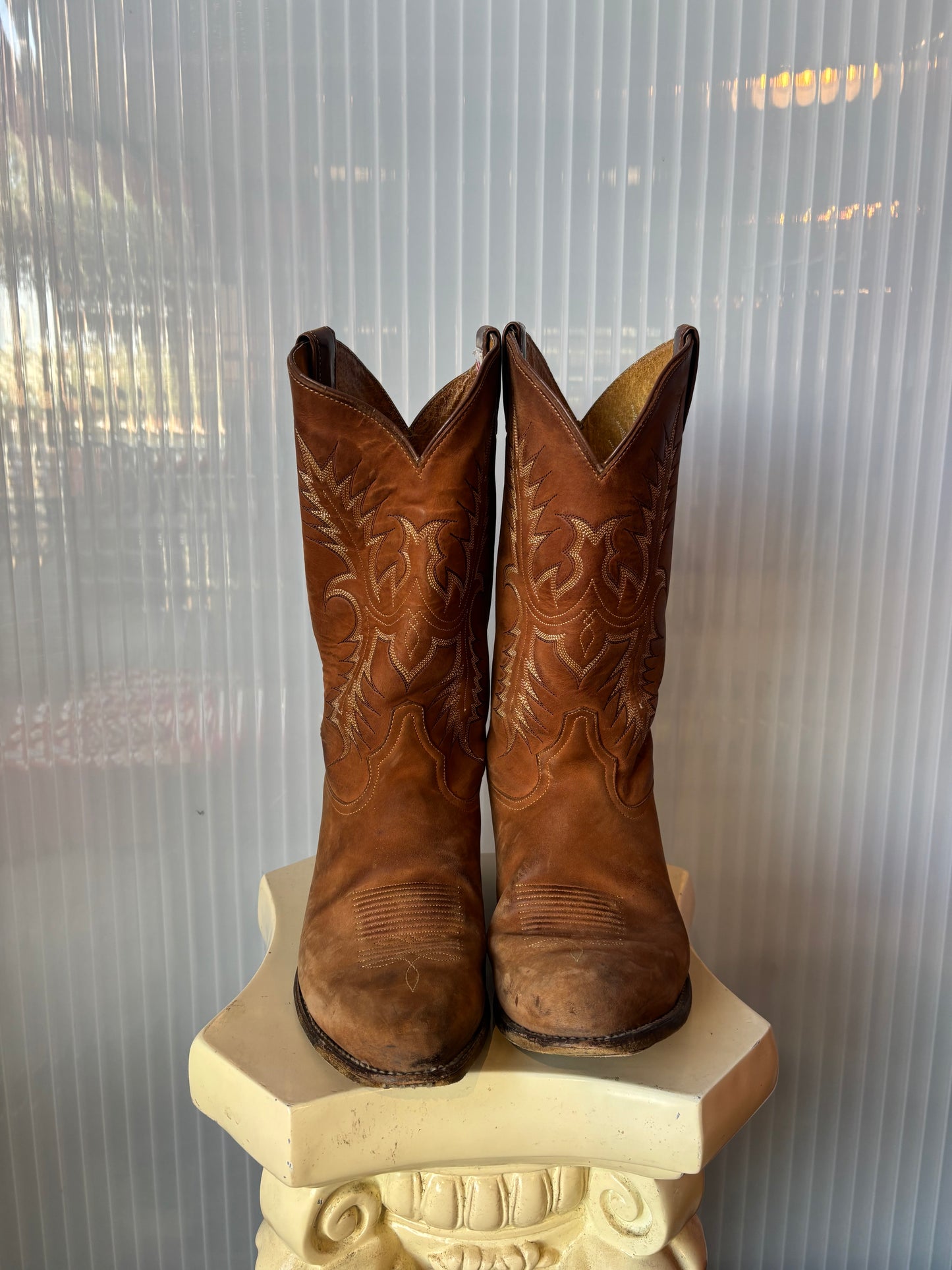 Tony Lama Brown Suede Cowboy Boots