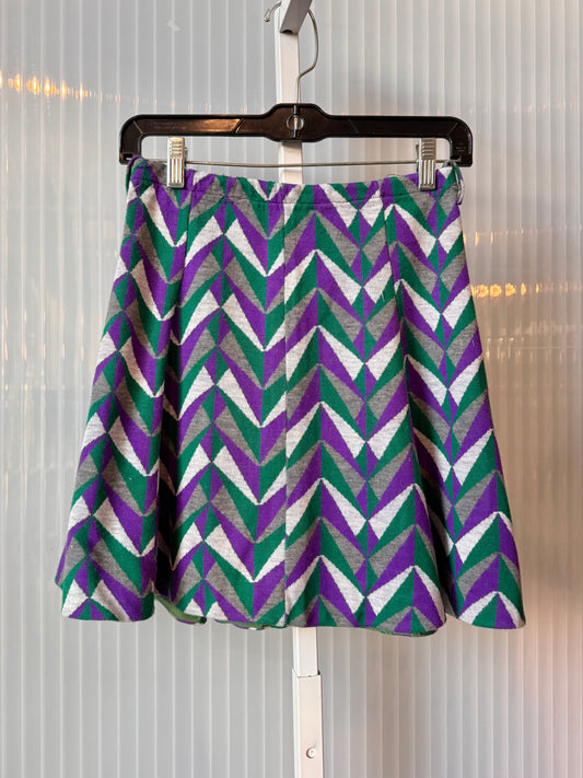 1970s Purple, Green, White, & Gray Skirt