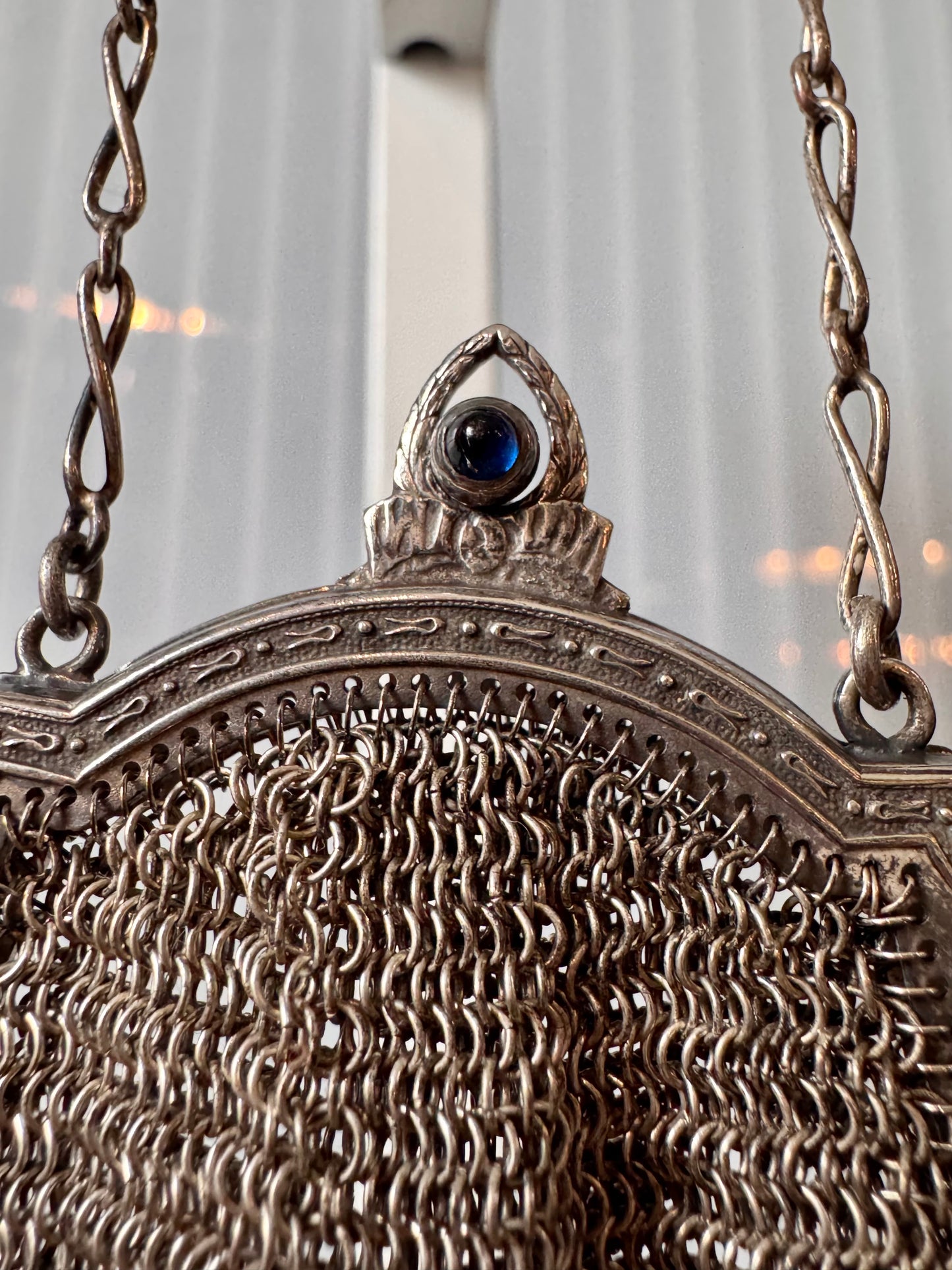1920s Silver Chainmail Metal Evening Bag