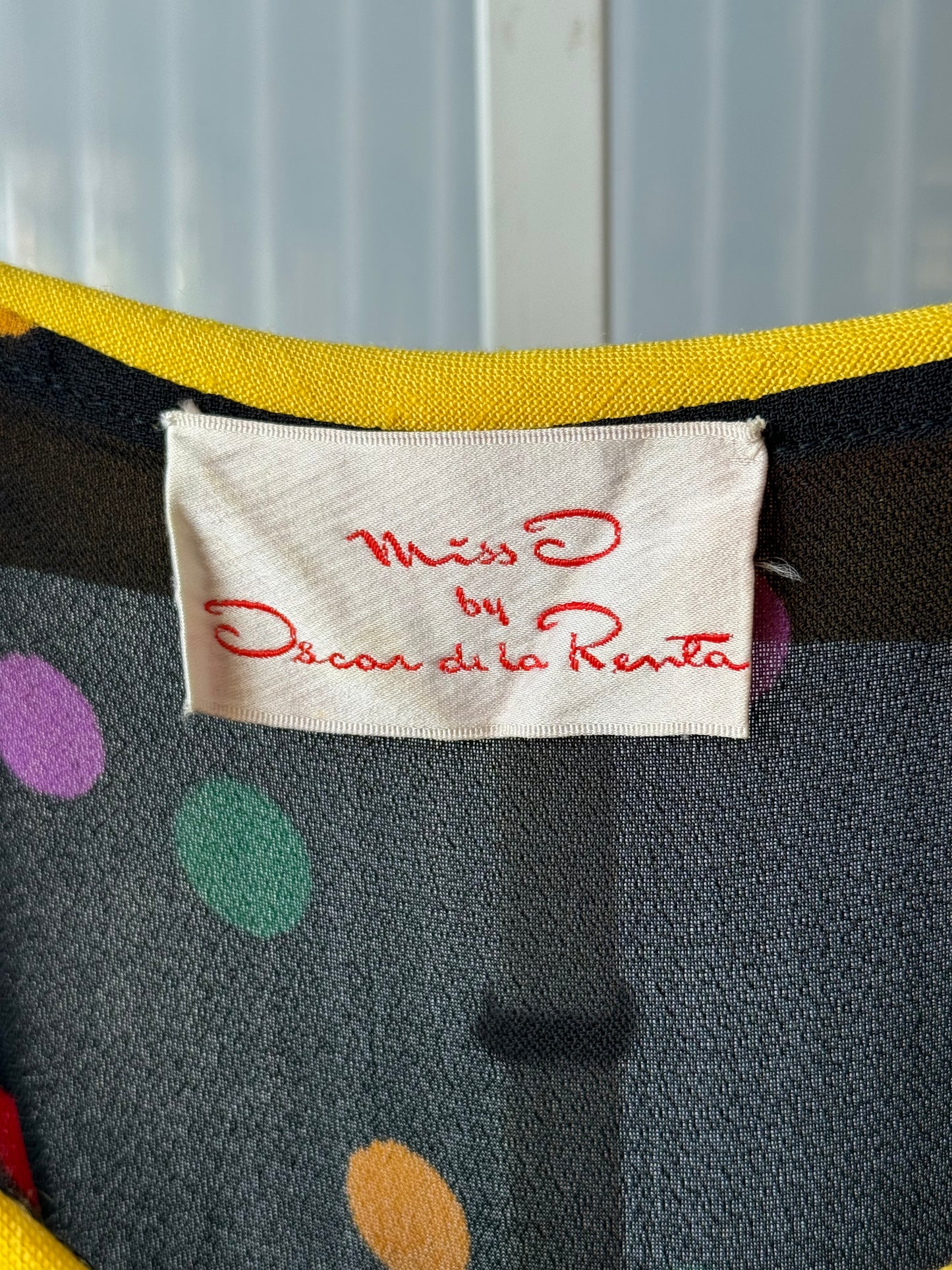 1980s Miss D Oscar De La Renta Sheer Polka Dot Dress