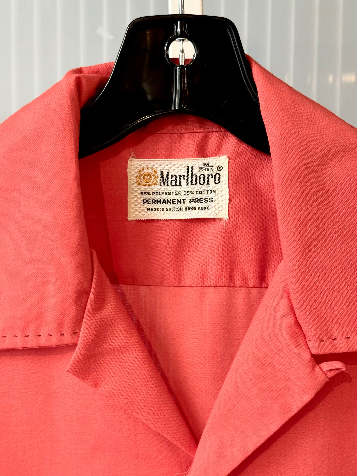 1960s Salmon Marlboro Short-Sleeve Collared Shirt