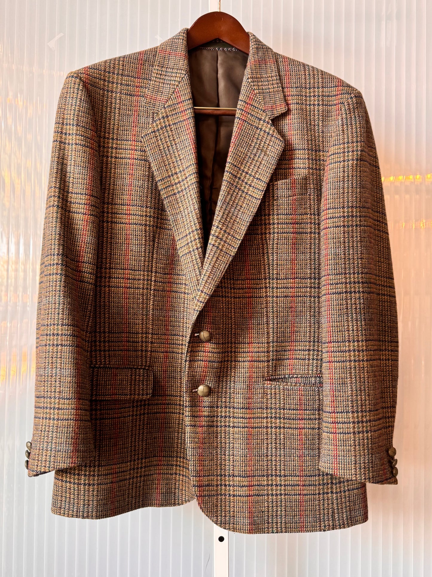 1970s Brown Glen-check Wool Blazer