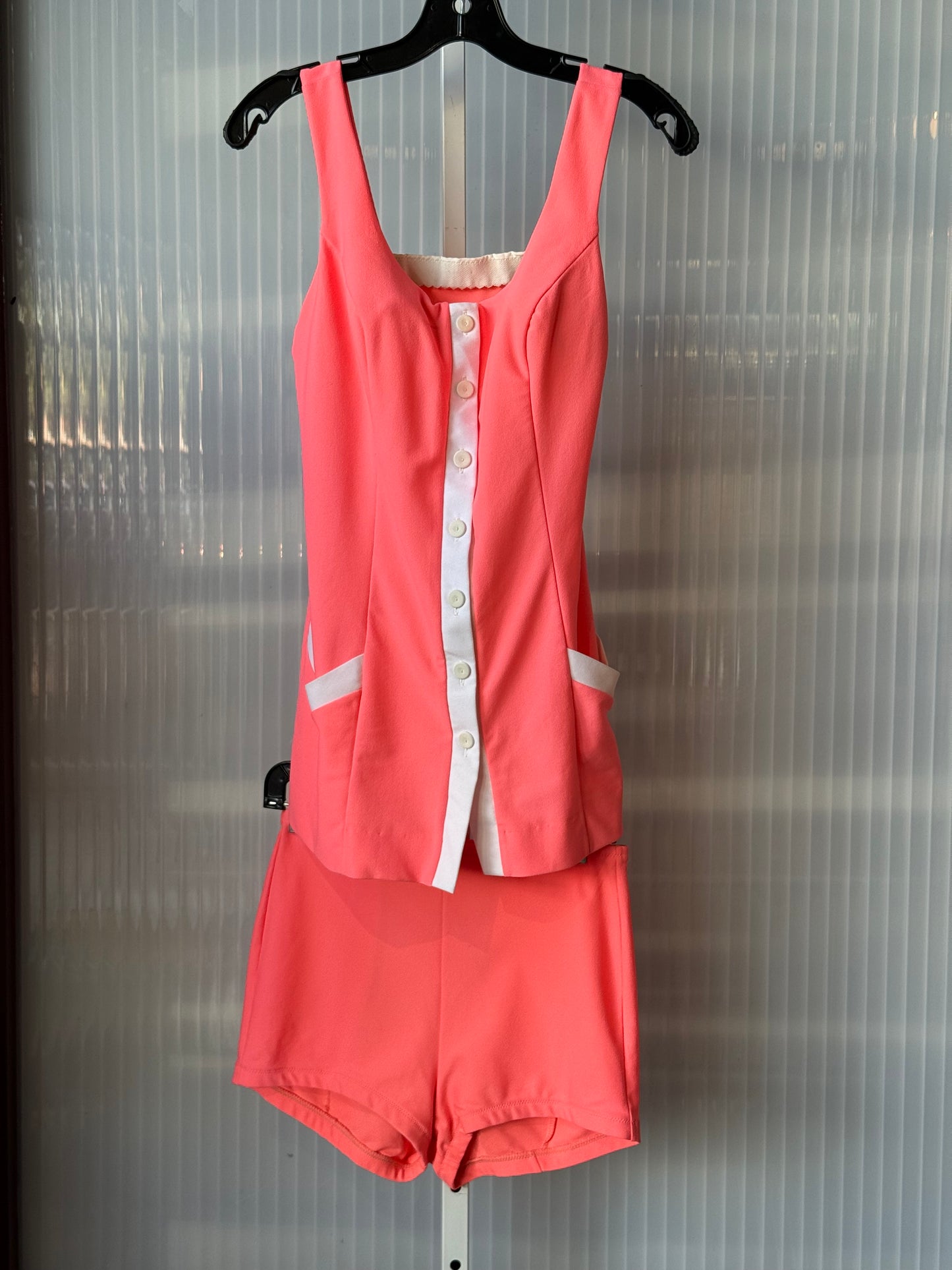 1960s DeWeese Design Coral Pink 2-Piece Swimsuit