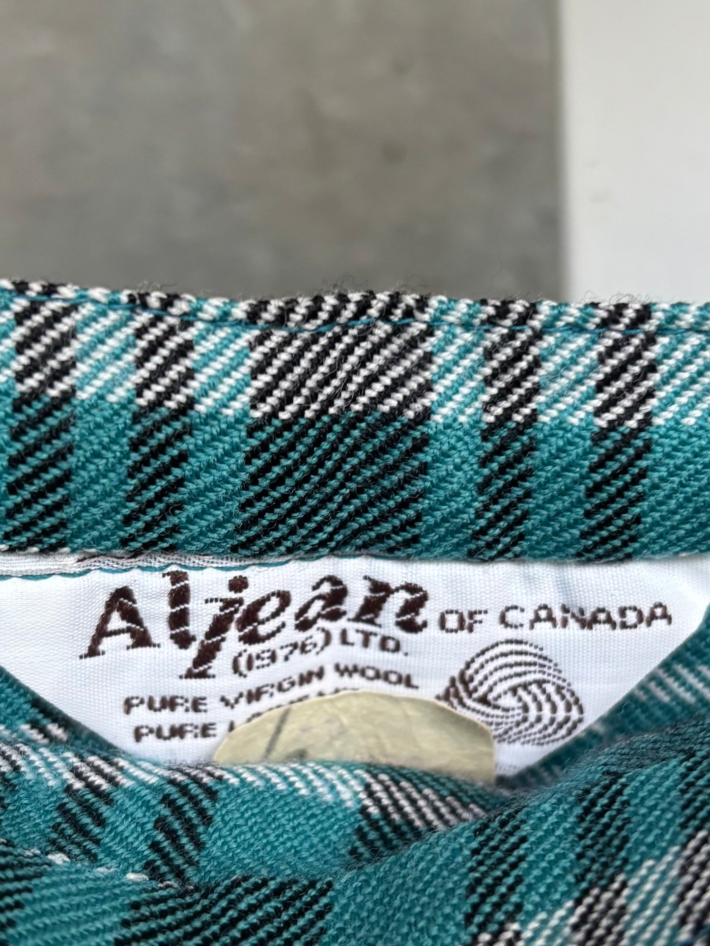 1970s Canadian Teal Tartan Kilted Skirt