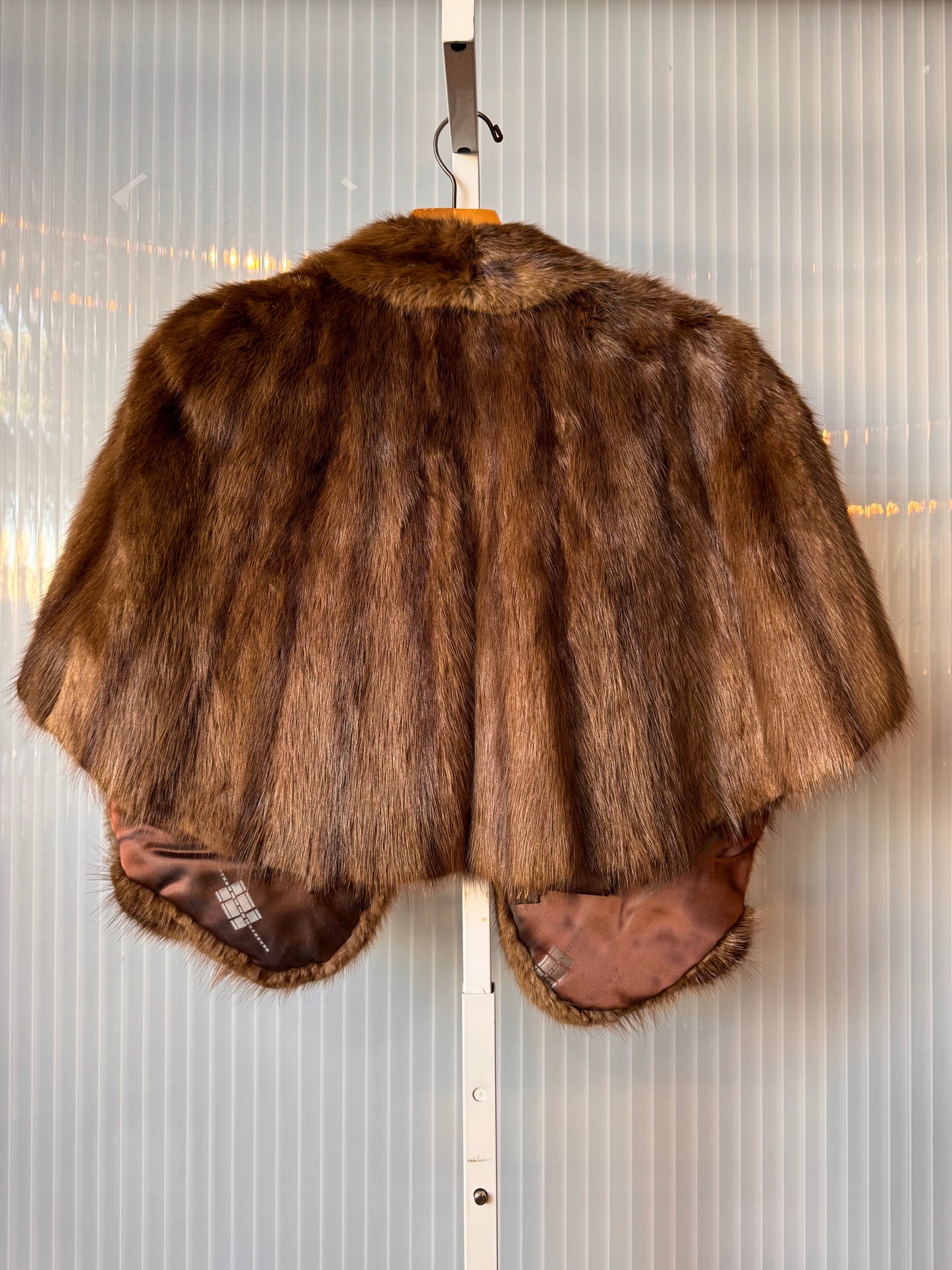 1950s / 1960s Brown Mink Fur Shawl