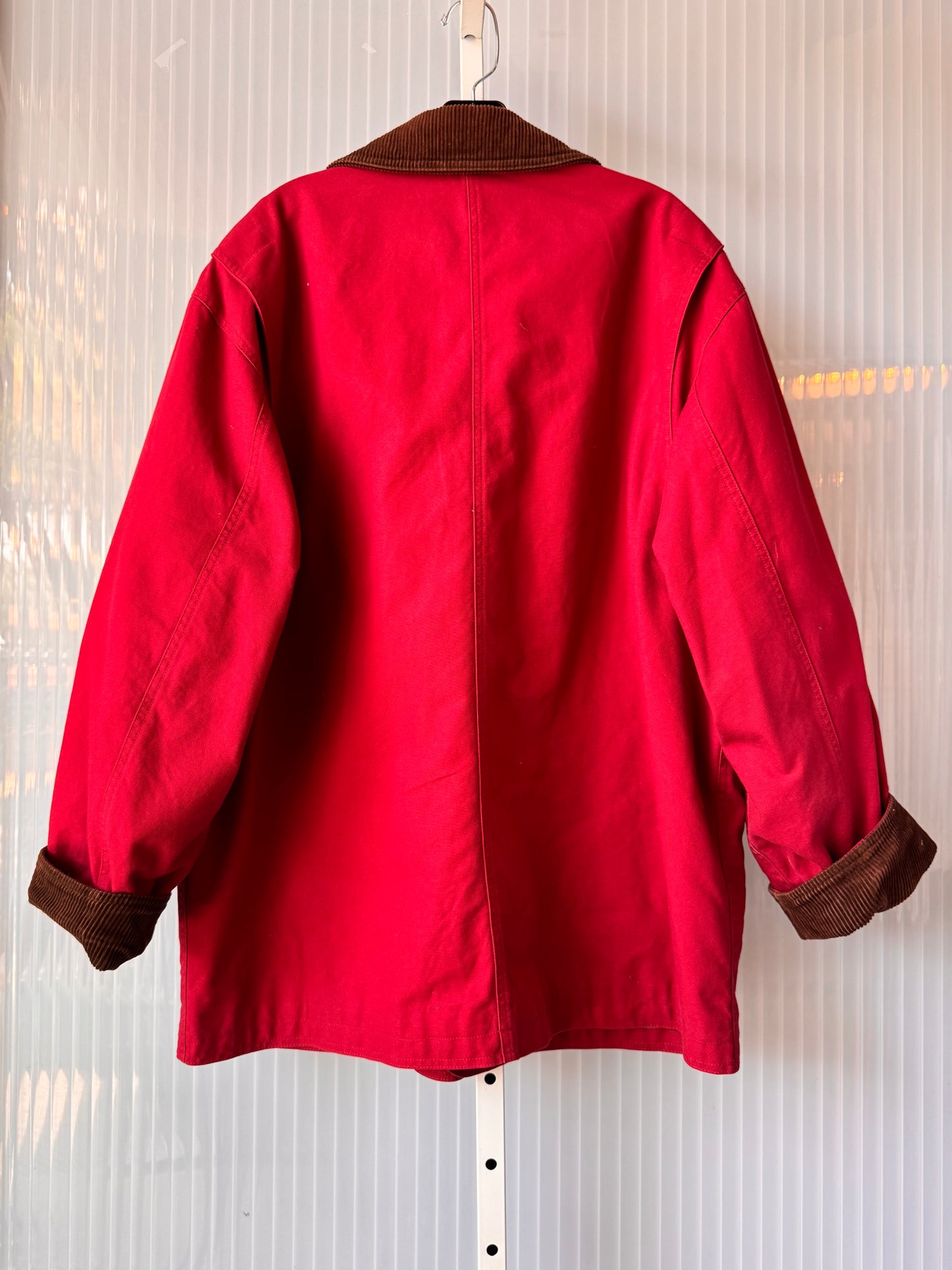 1990s Red Barbour Jacket with Flannel Lining