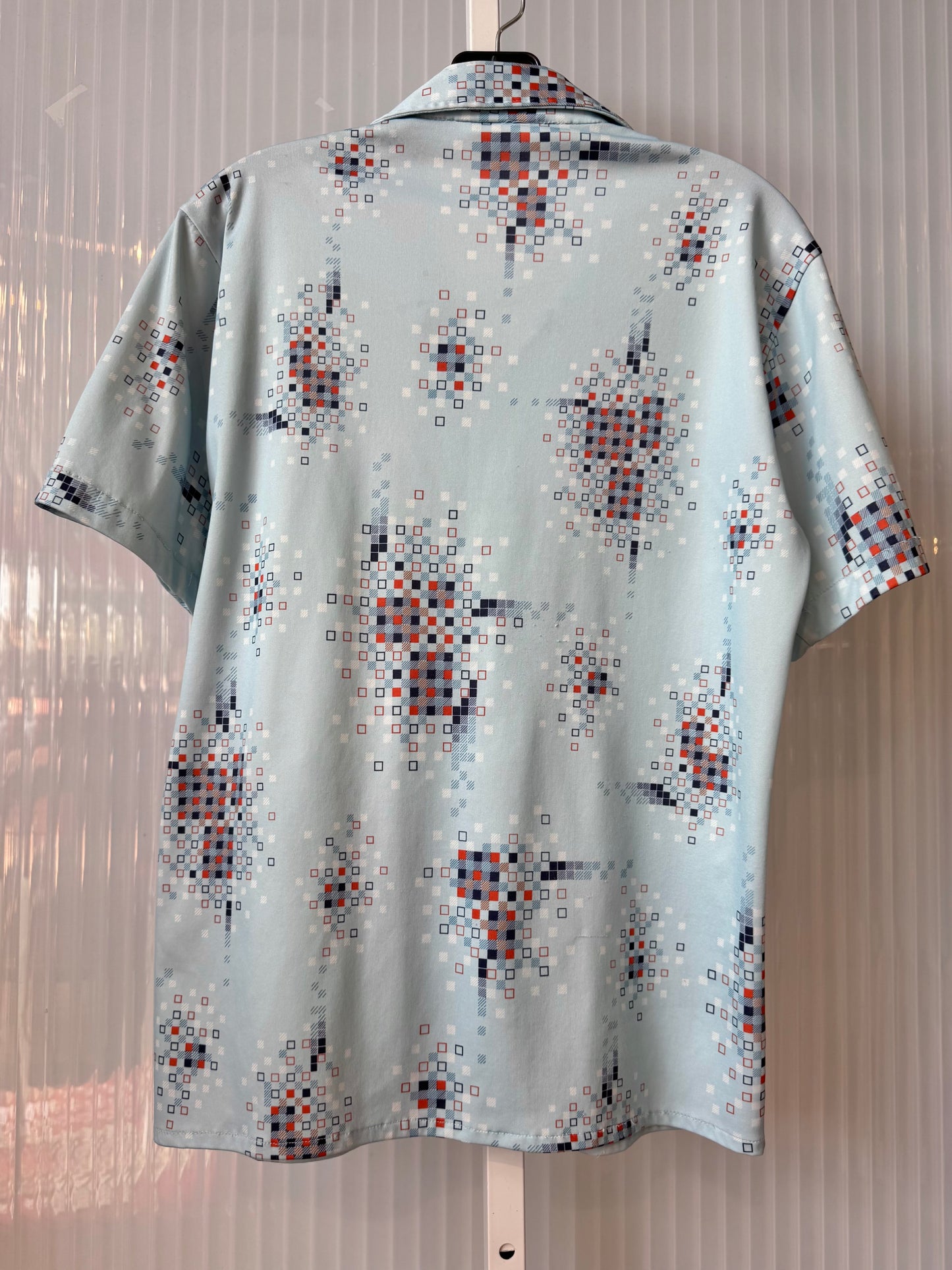1970s Light Blue Point Collar Button Up Shirt