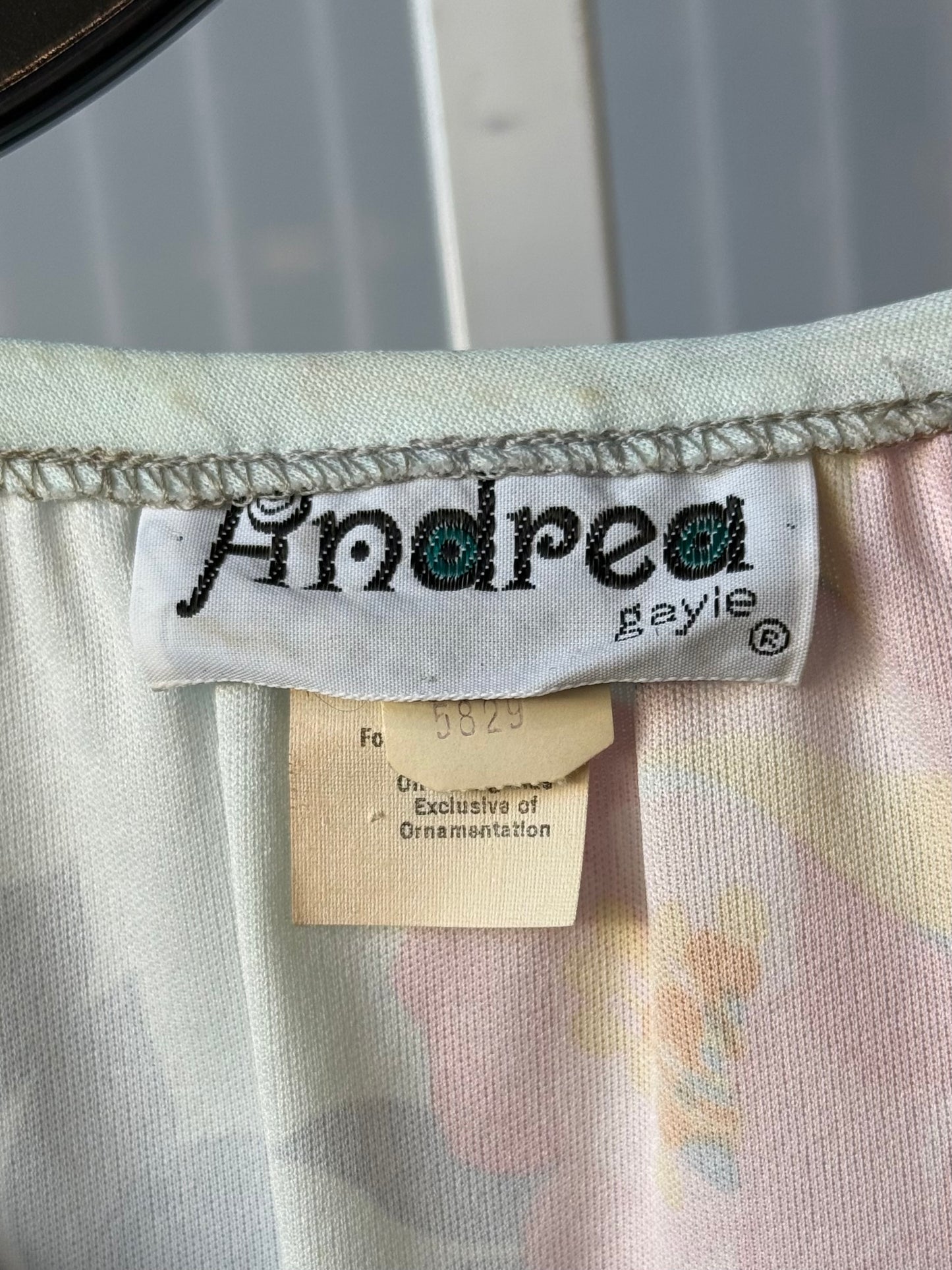 1970s Light Blue & Pink Floral Dress