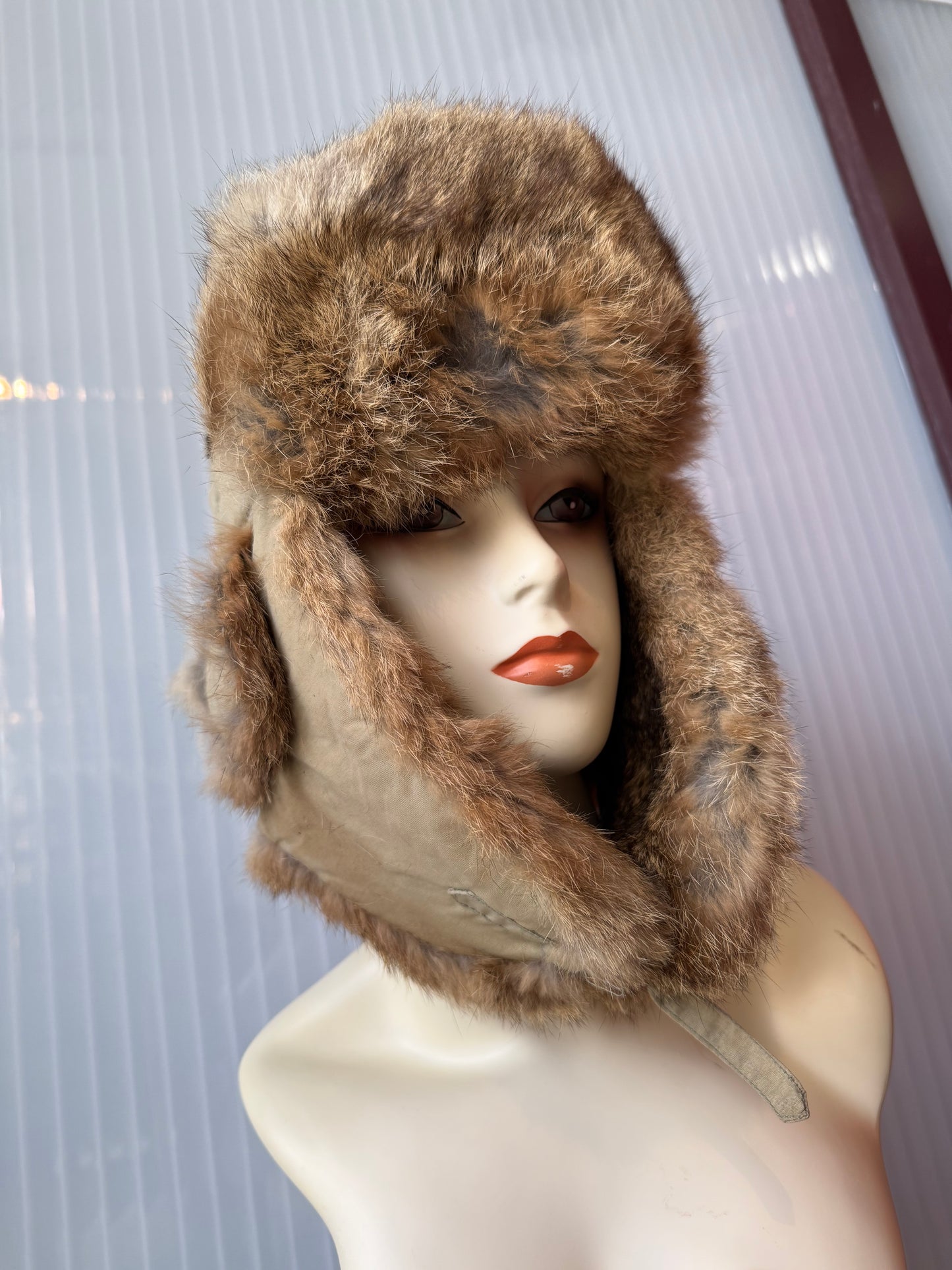 Tan Fur Ushanka / Trapper Hat