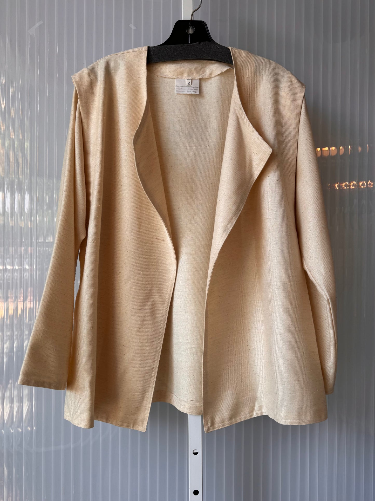 1980s Cream Wool Blend Top Jacket & Pants Suit Set