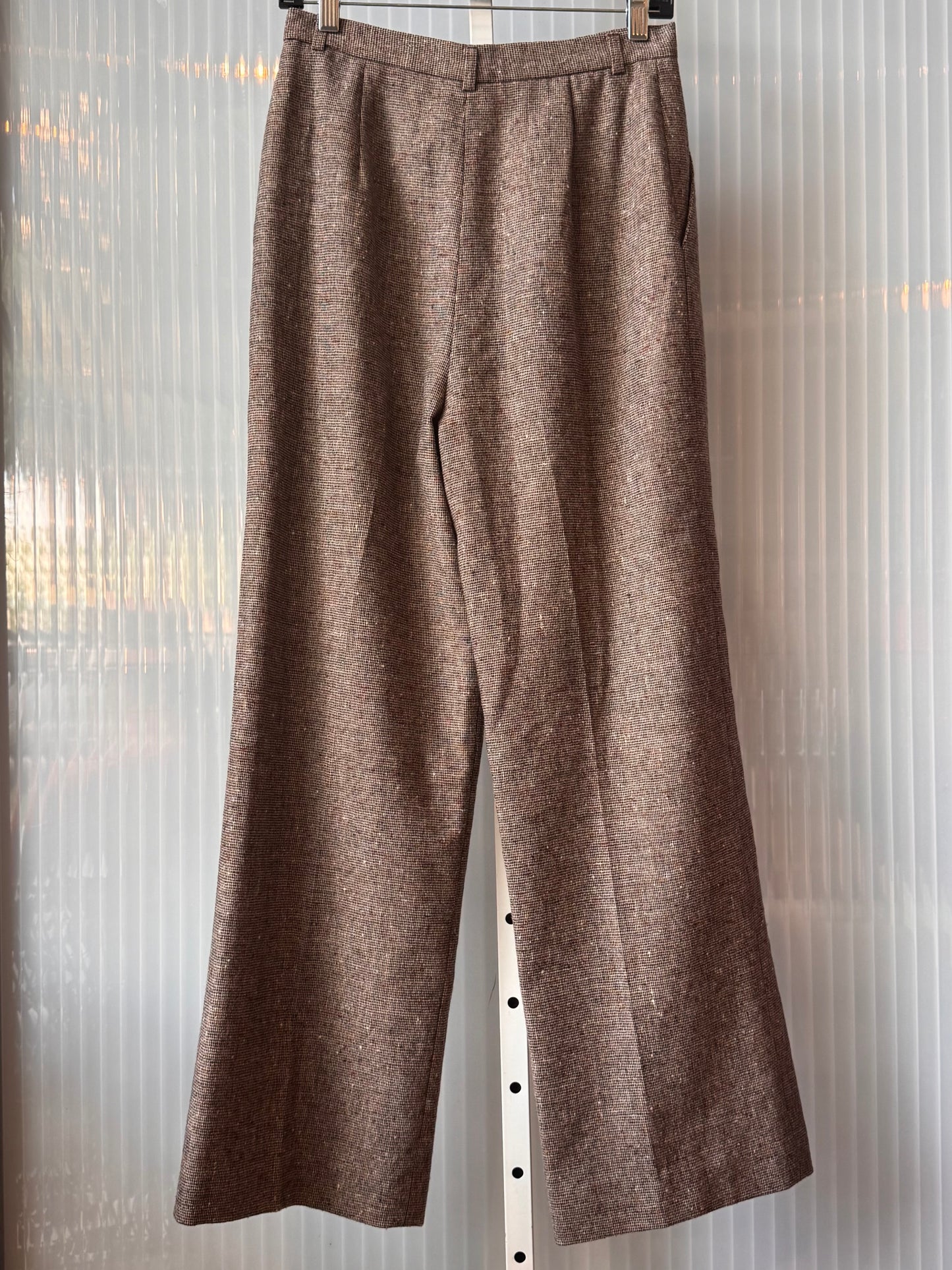 1980s Brown tweed Pleated Trousers