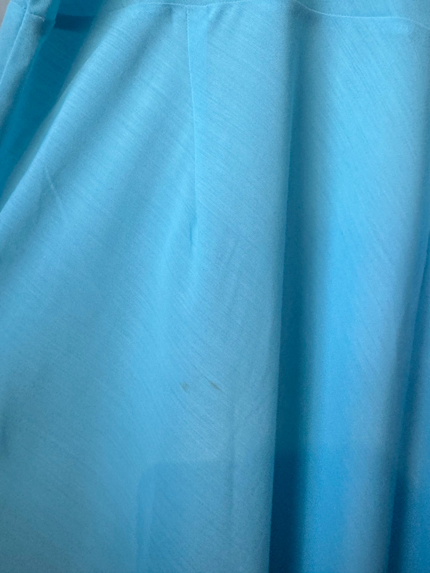 Blue Cotton Slip with Scalloped Hem