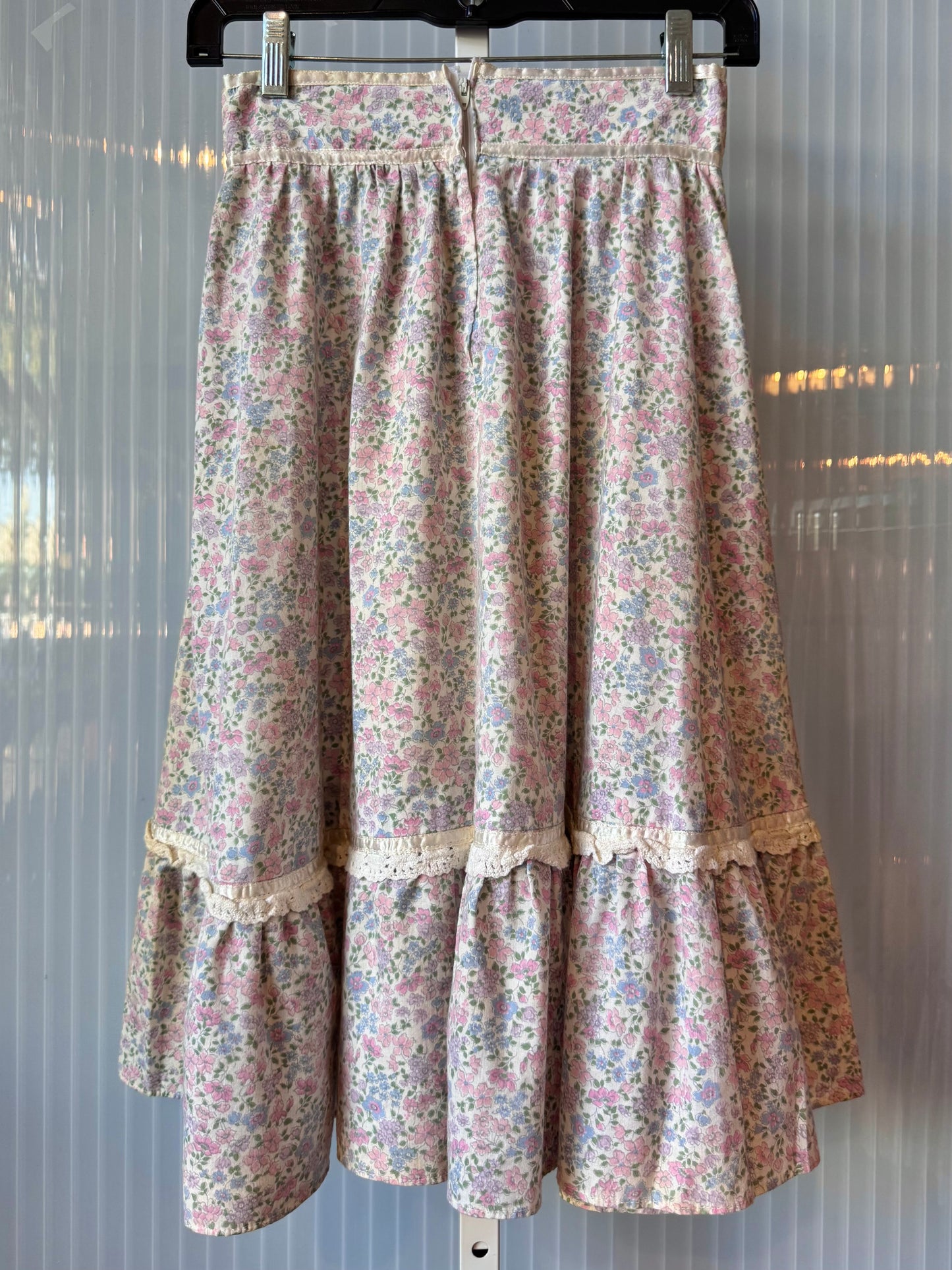 Gunne Sax Pink & Blue Prairie Skirt