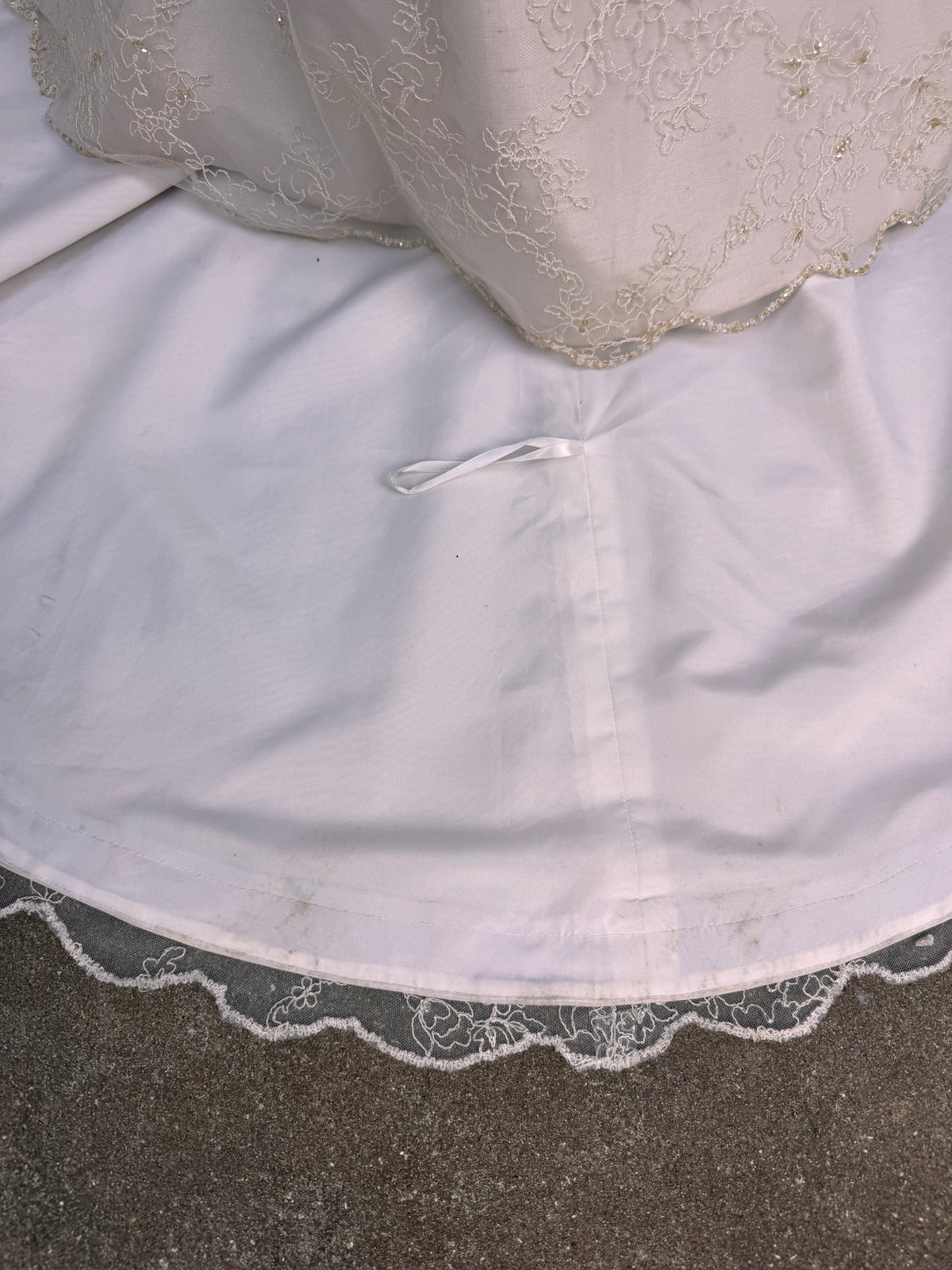 Y2K Taupe Floral Mesh Strapless Wedding Dress