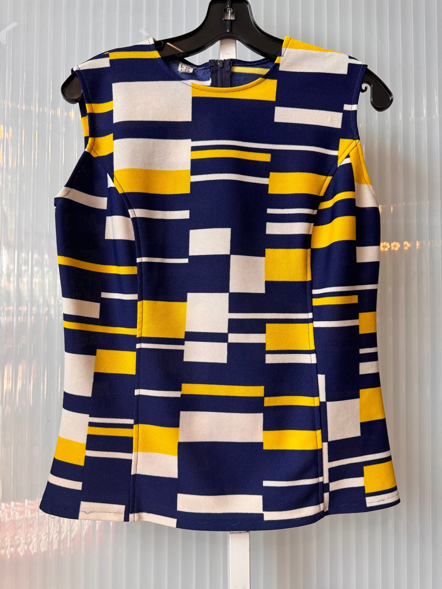 1970s Yellow & Blue Mod Tank Top