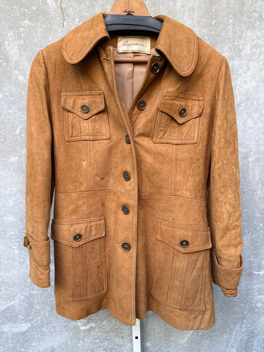 1960s Camel Suede Jacket with Pockets