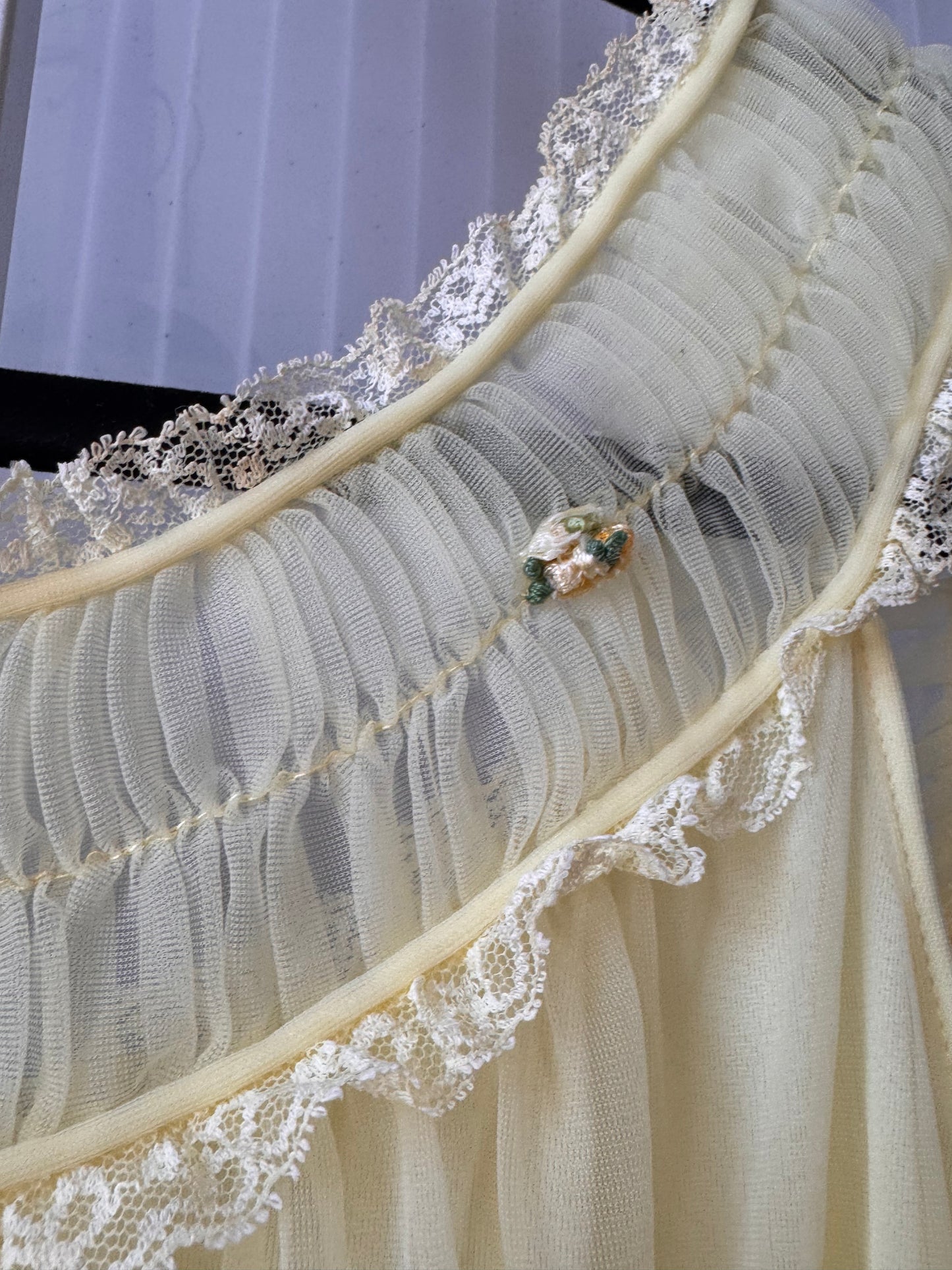 1960s Smocked Yellow Babydoll Nightgown
