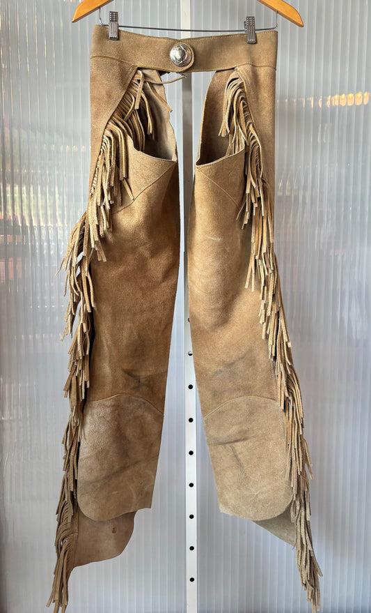 Light Brown Suede Fringed Chaps