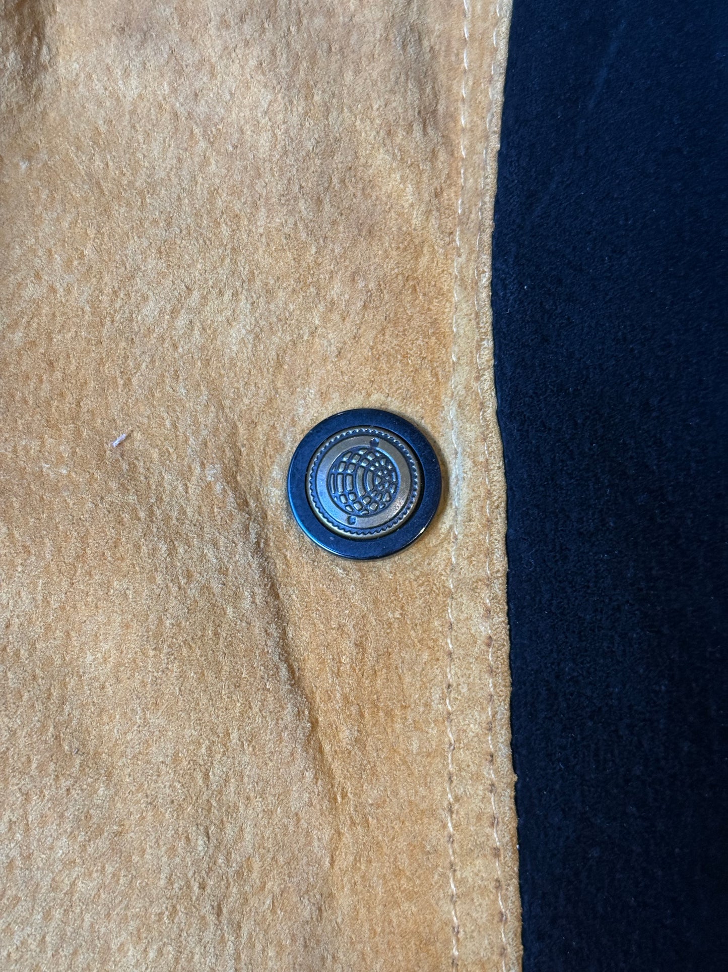 1990s Suede & Sherpa Coat w/ Knit Western Pattern