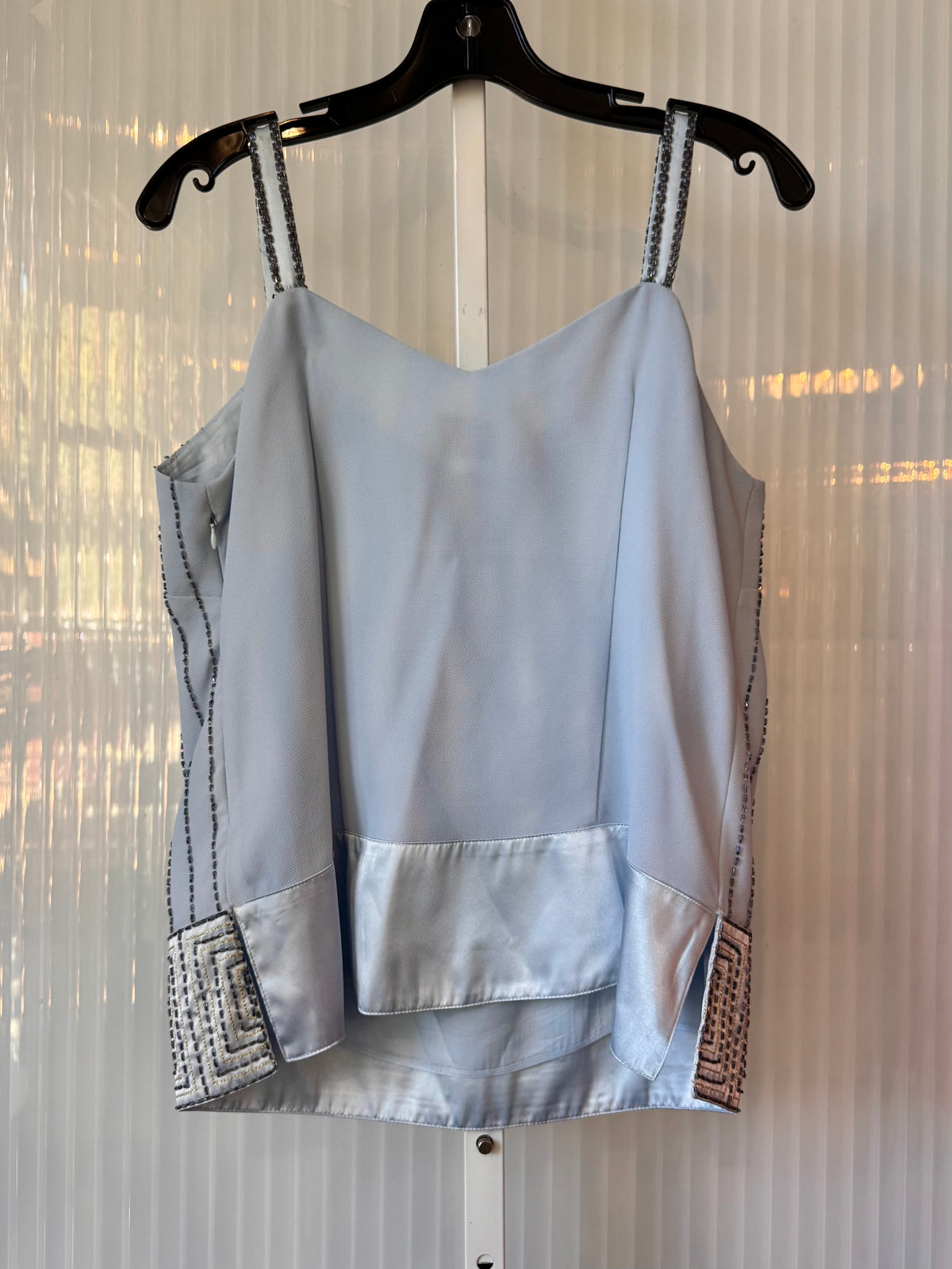 Y2K Light Blue Beaded Top