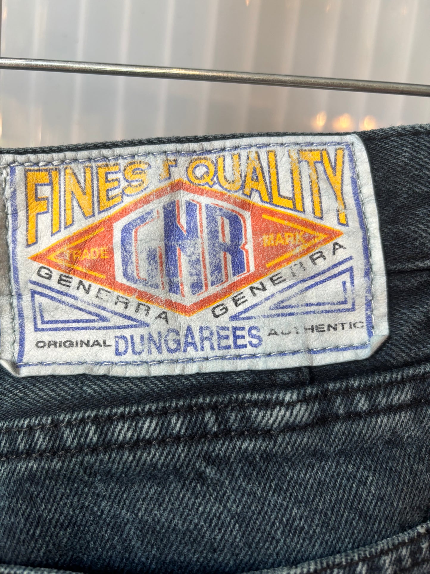 1980s Dark Blue Dungarees Jeans