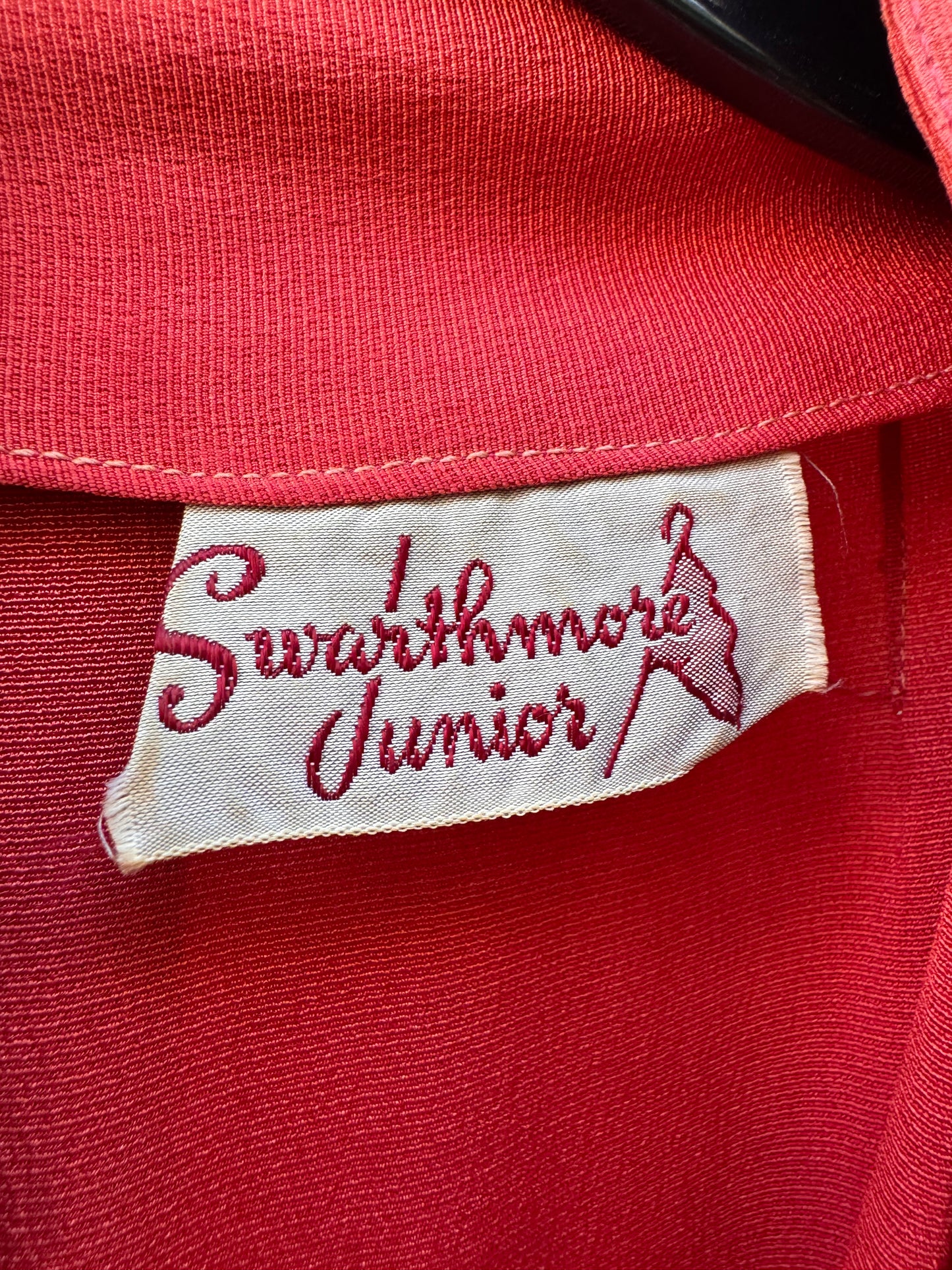 1940s Brick Red Dress with Red Buttons