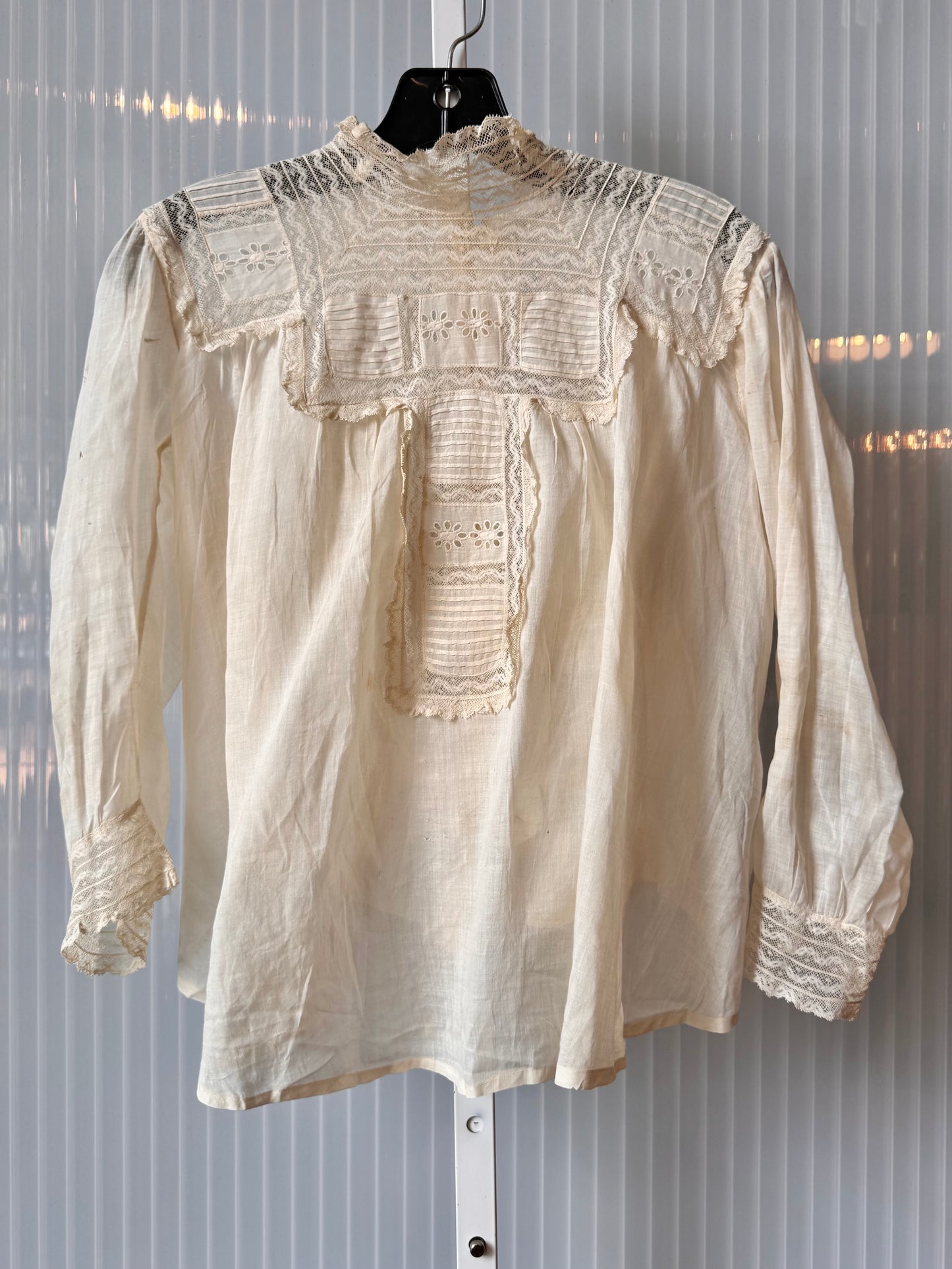 Edwardian Sheer Cream Lace Blouse