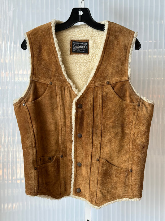 1970s Suede Vest w/ Sherpa Lining