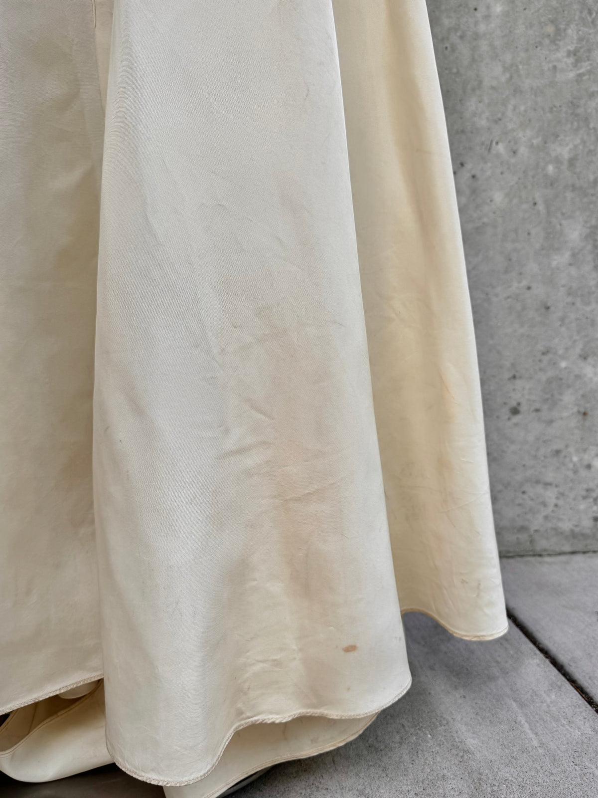 1940s Cream Bodice-Ruching Wedding Dress