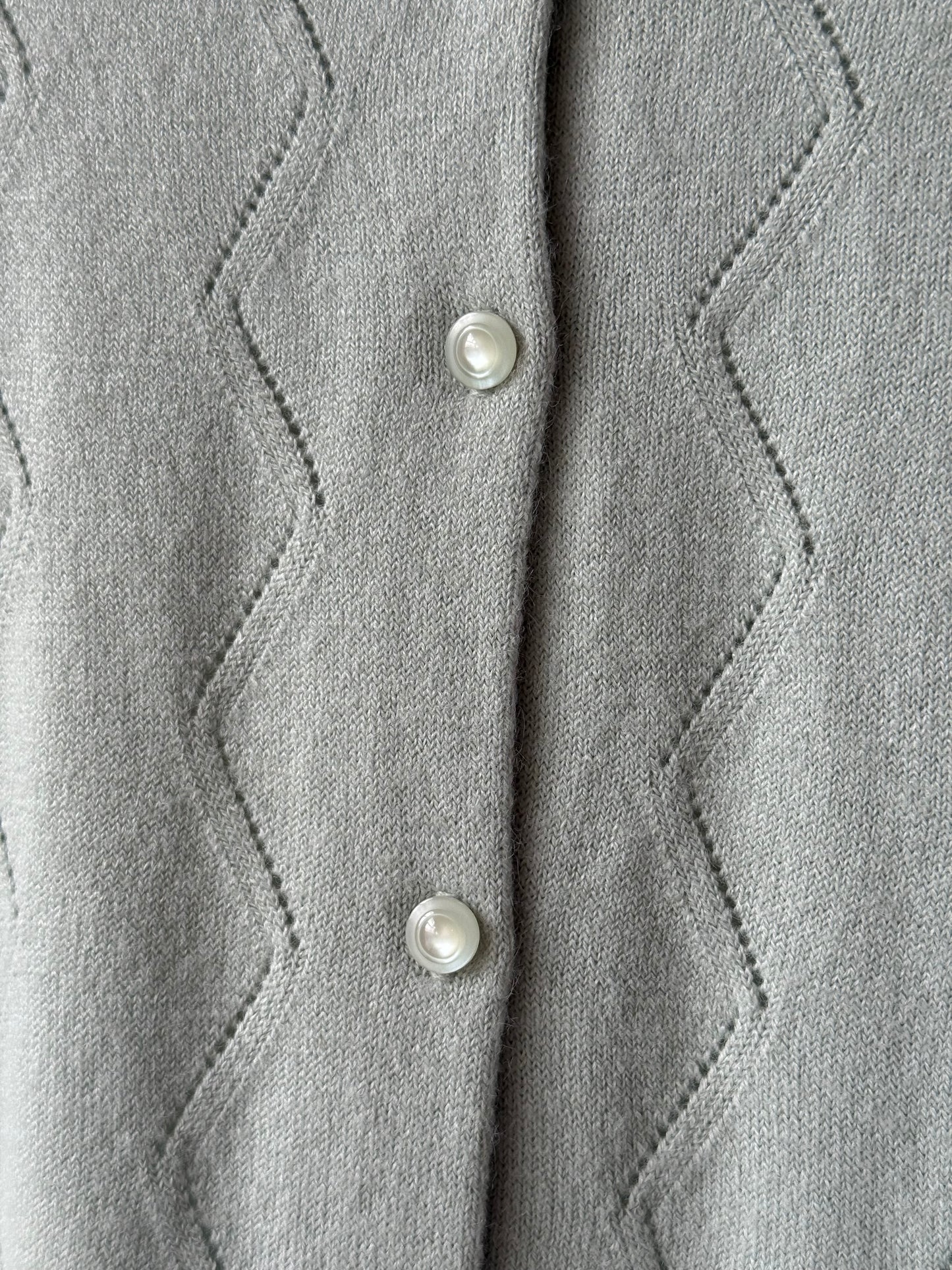1960s Mint Green Zig-Zag Knit Cardigain